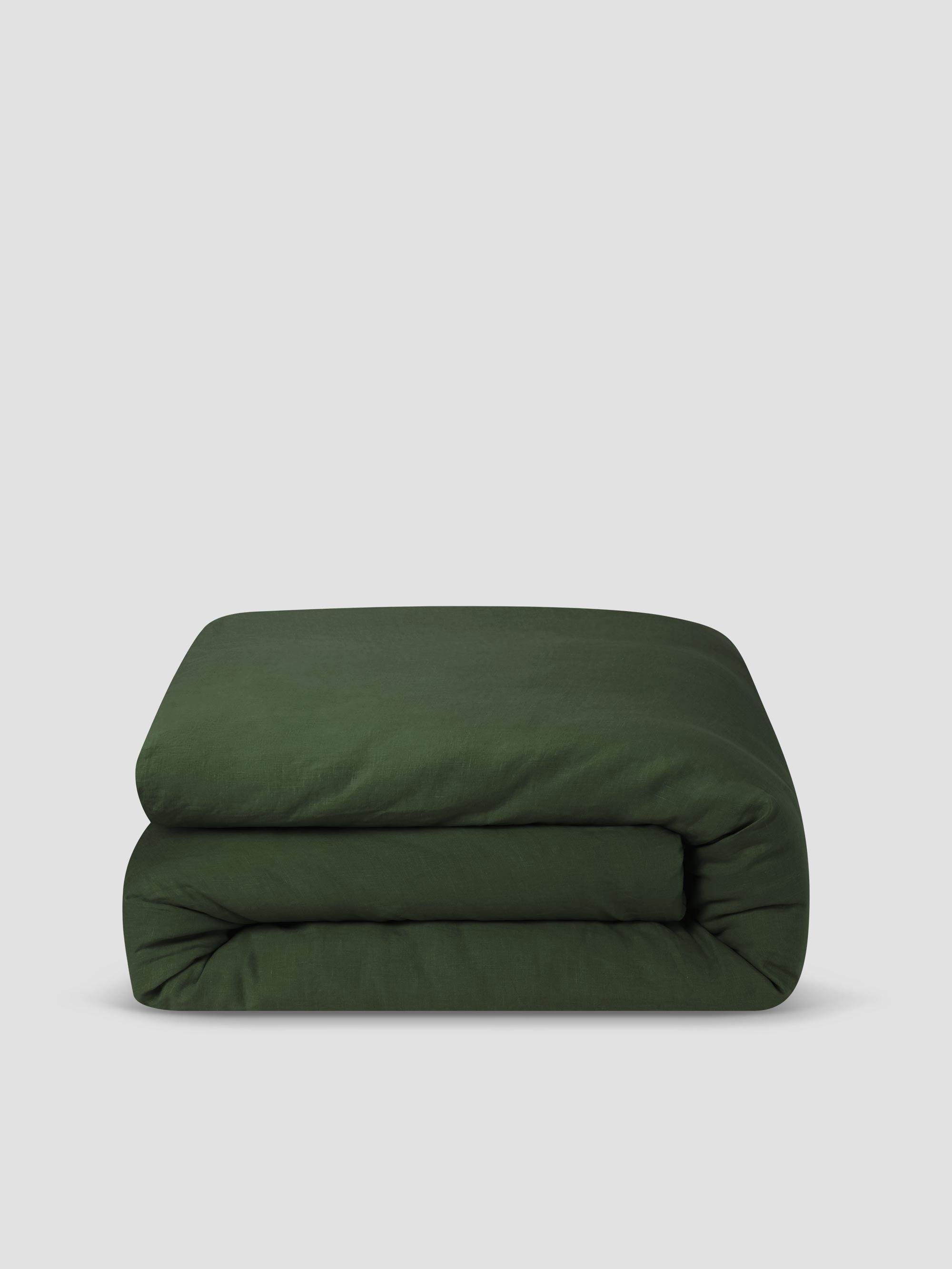 Fern Green Linen Blend Duvet Cover - Image 2