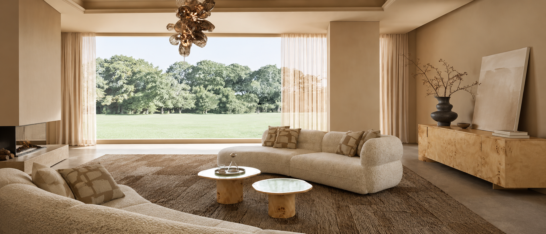 Soft layered textiles in a calm bedroom setting