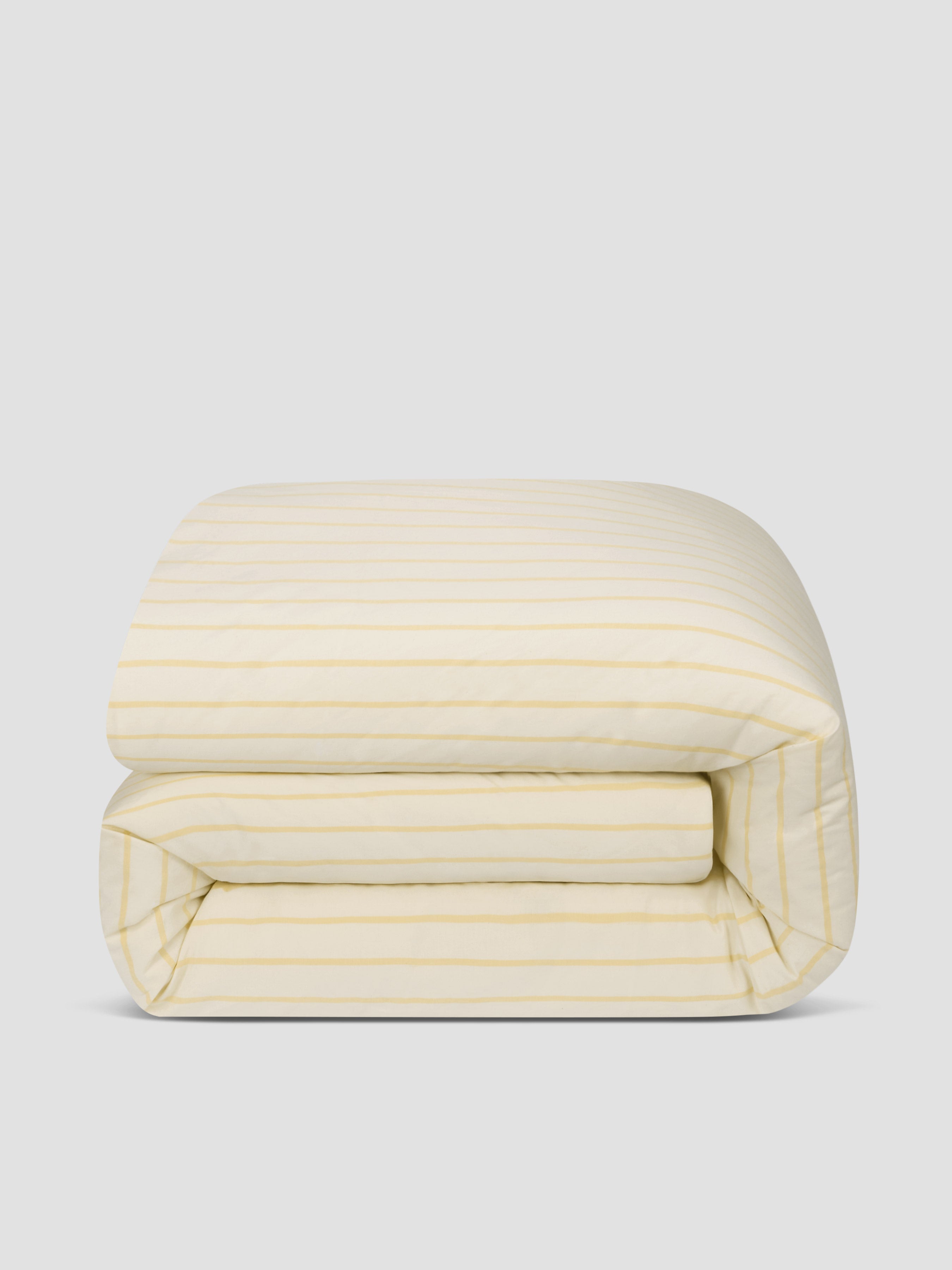 Butter Yellow Striped Cotton Duvet Cover - Image 3