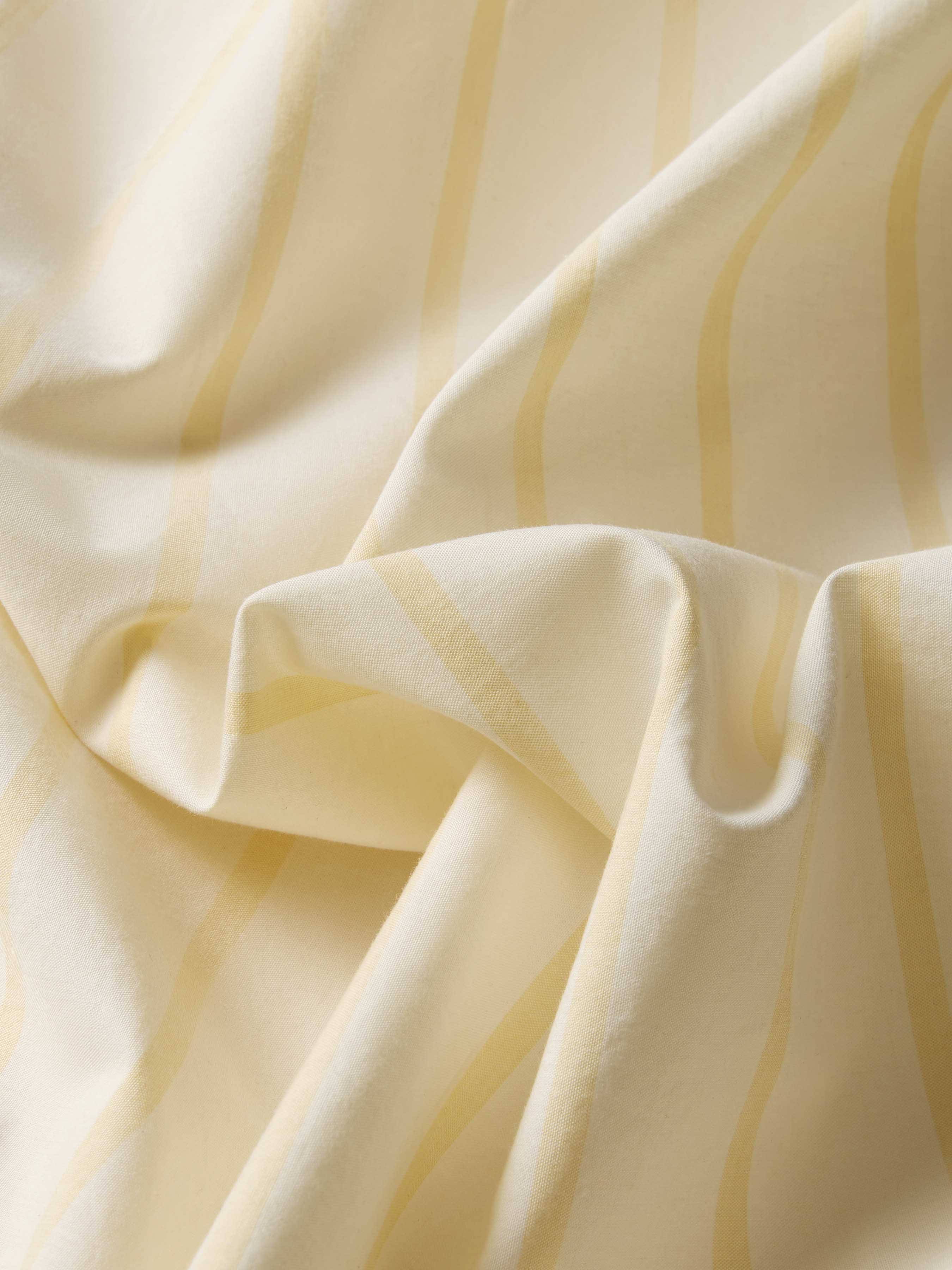Butter Yellow Striped Cotton Duvet Cover - Image 4