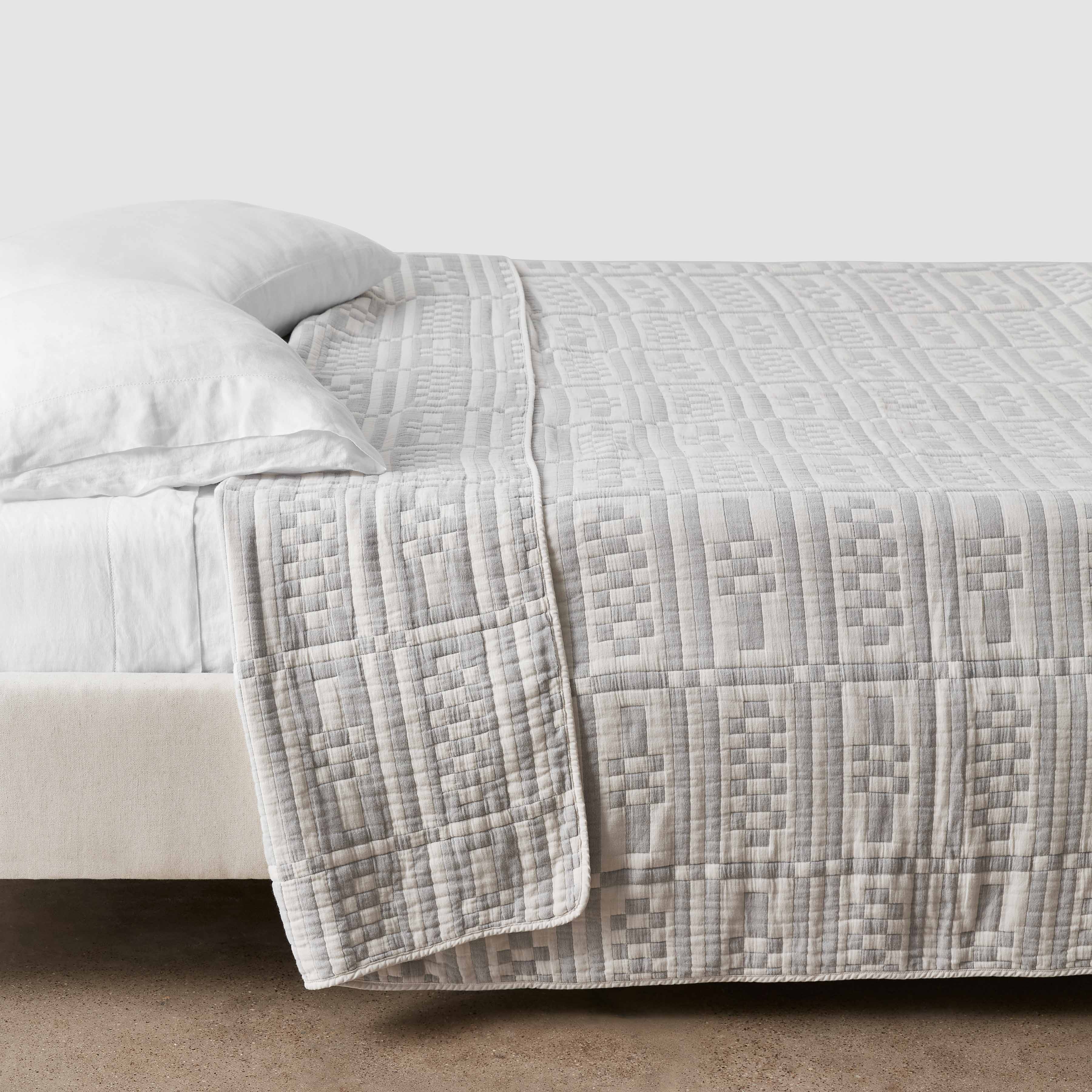 Cotton Bed Quilt in Oat - Image 6