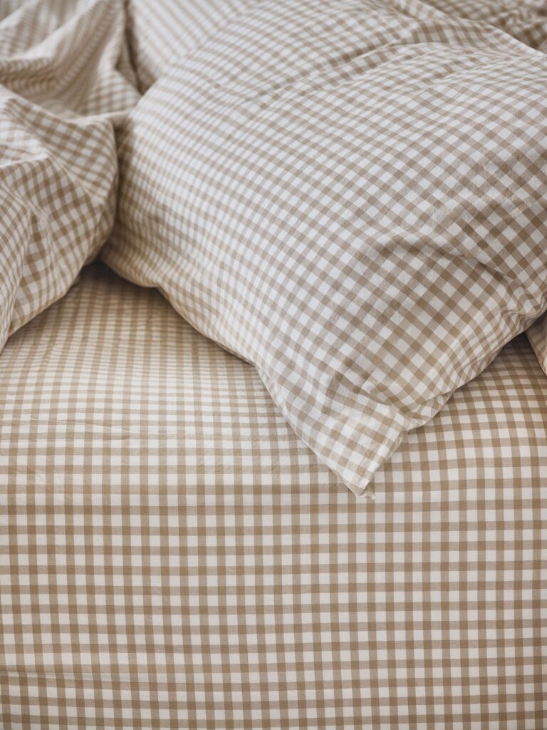 Gingham Cotton Fitted Sheet Collection