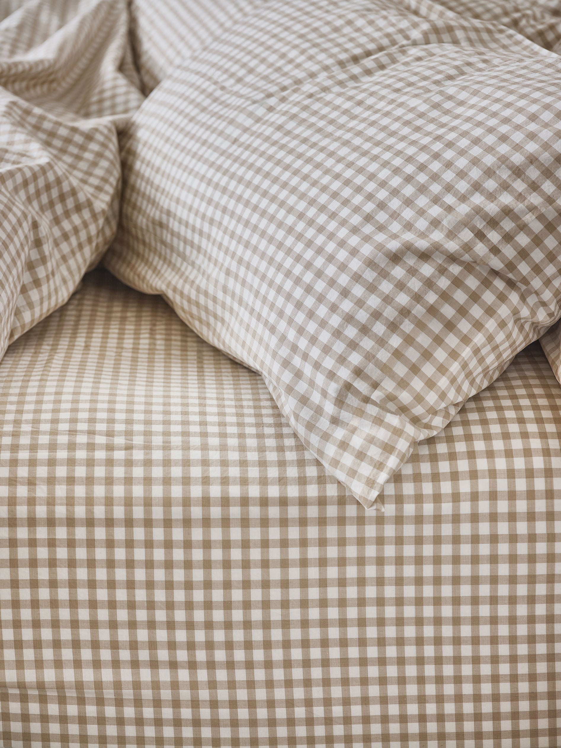 Gingham Cotton Fitted Sheet Collection