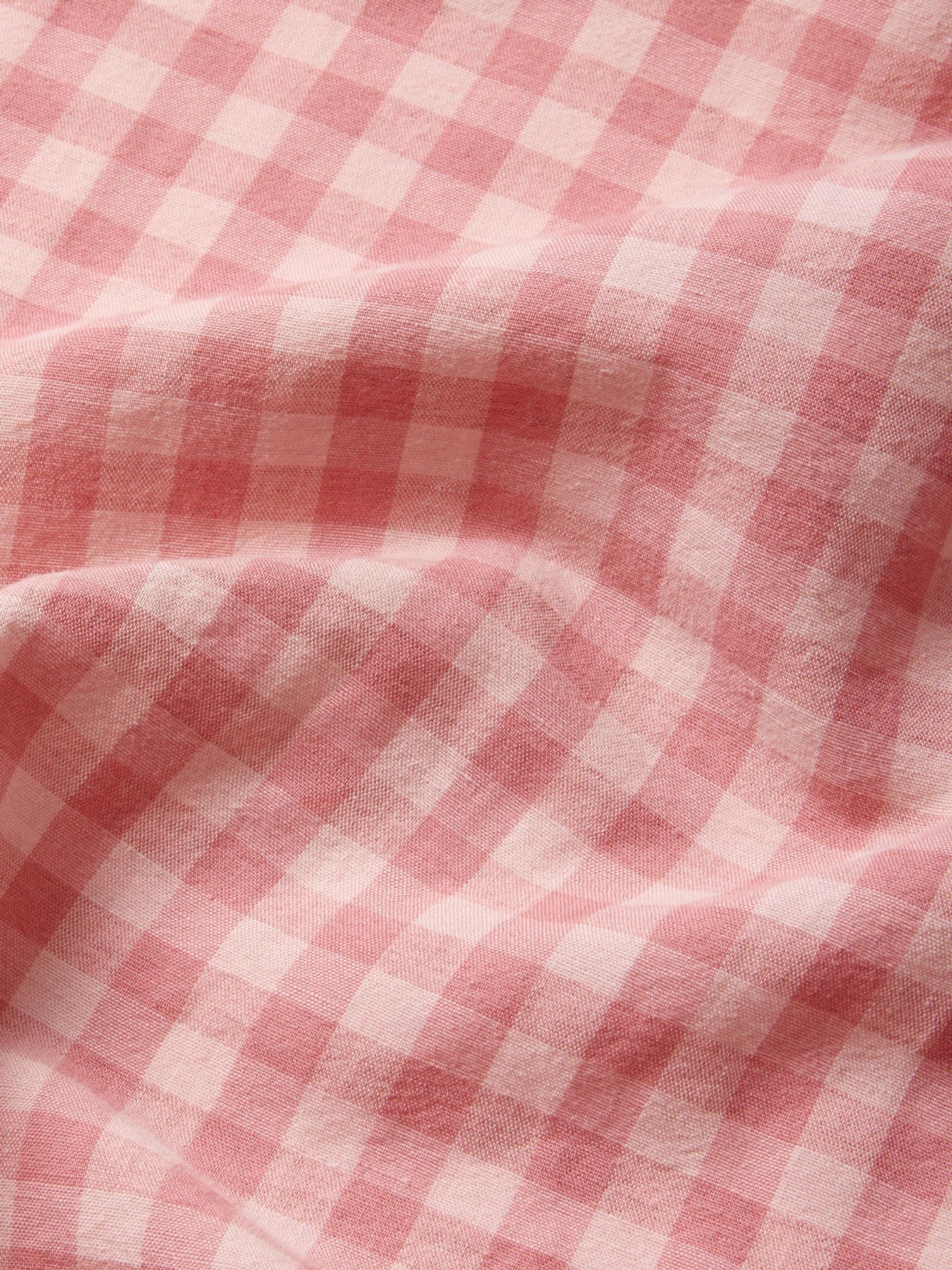 Dusty Pink Gingham Linen Blend Duvet Cover - Image 3