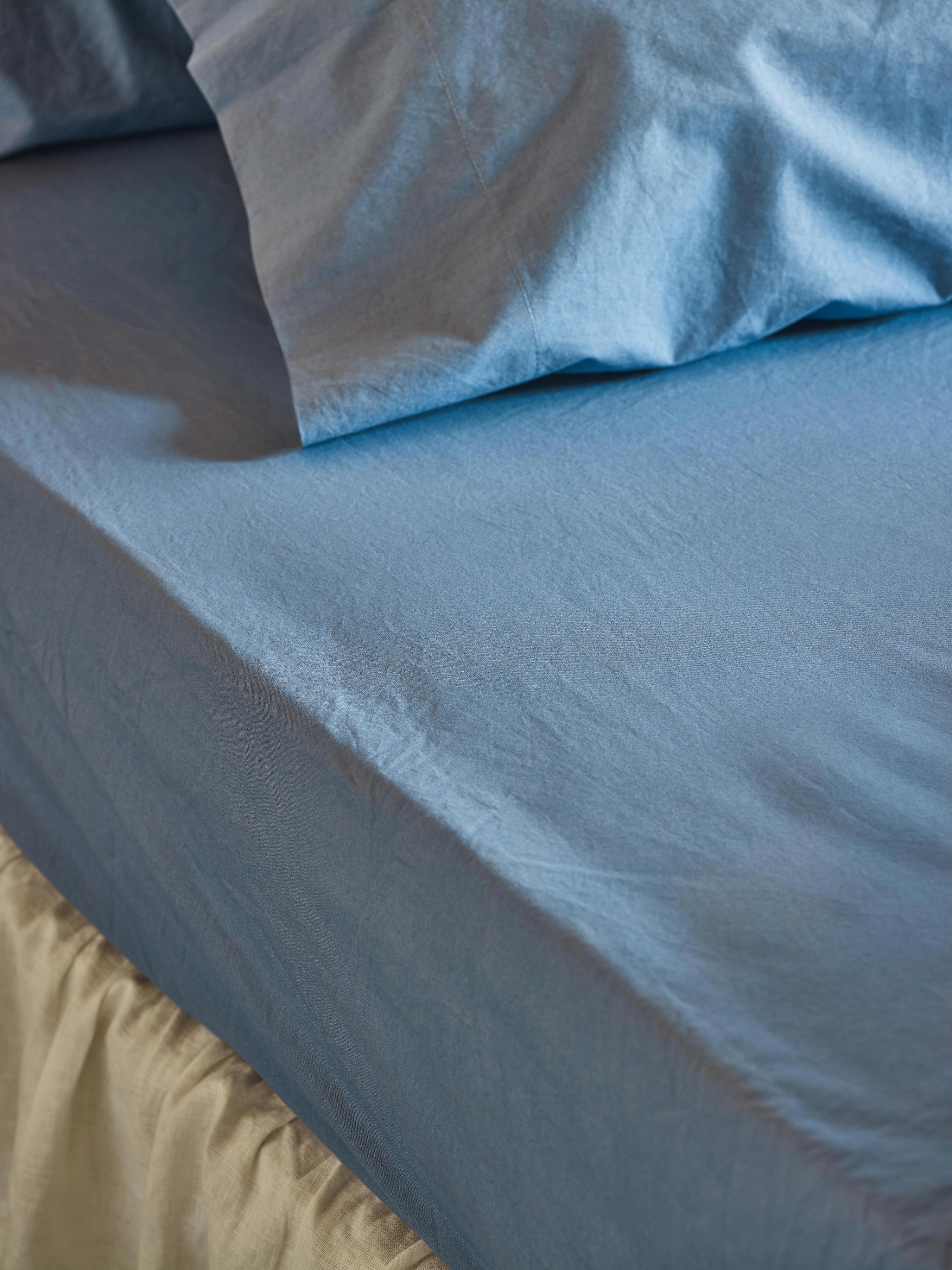 Blue Cotton Fitted Sheet Collection