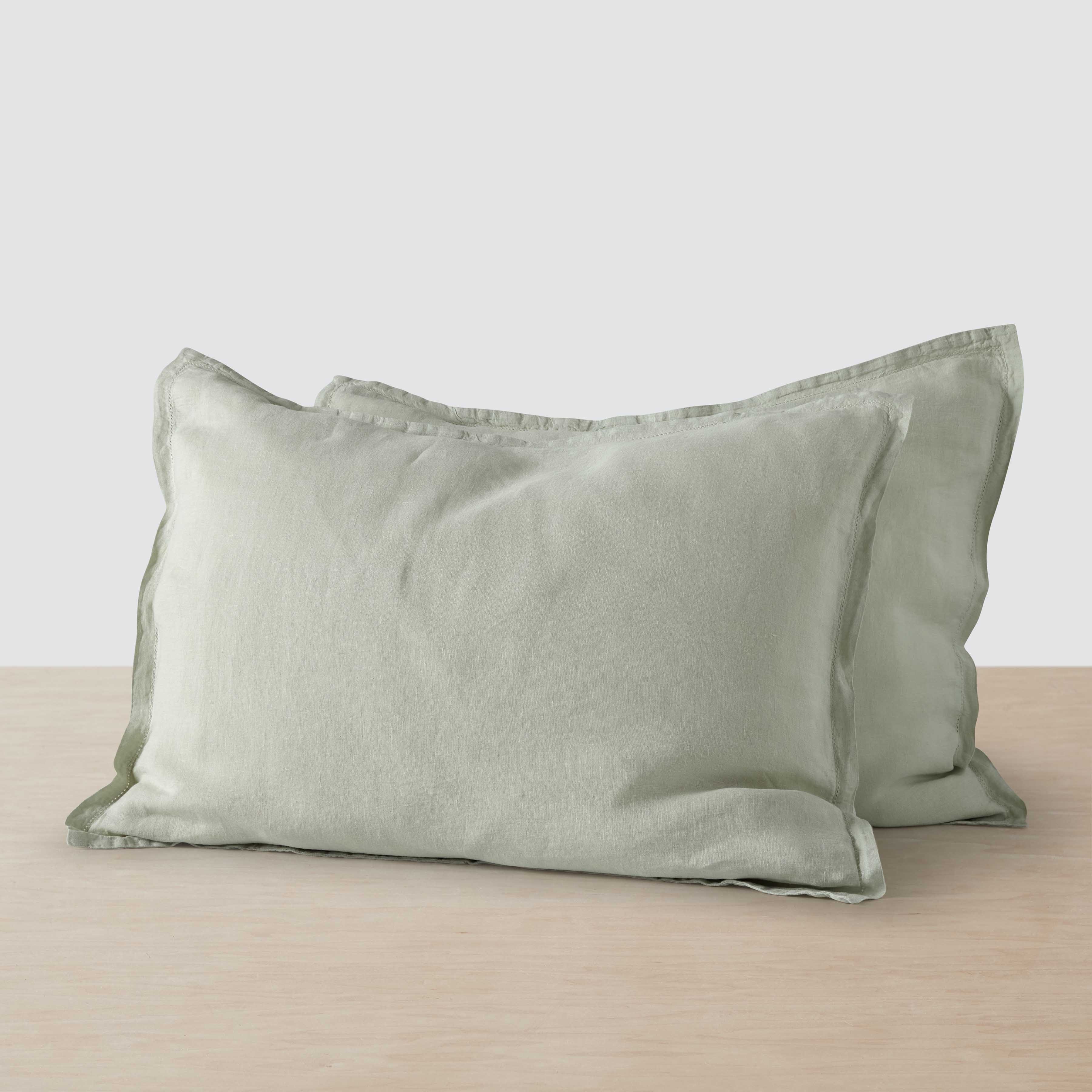 Stonewashed Linen Sham Set in Blue - Image 76