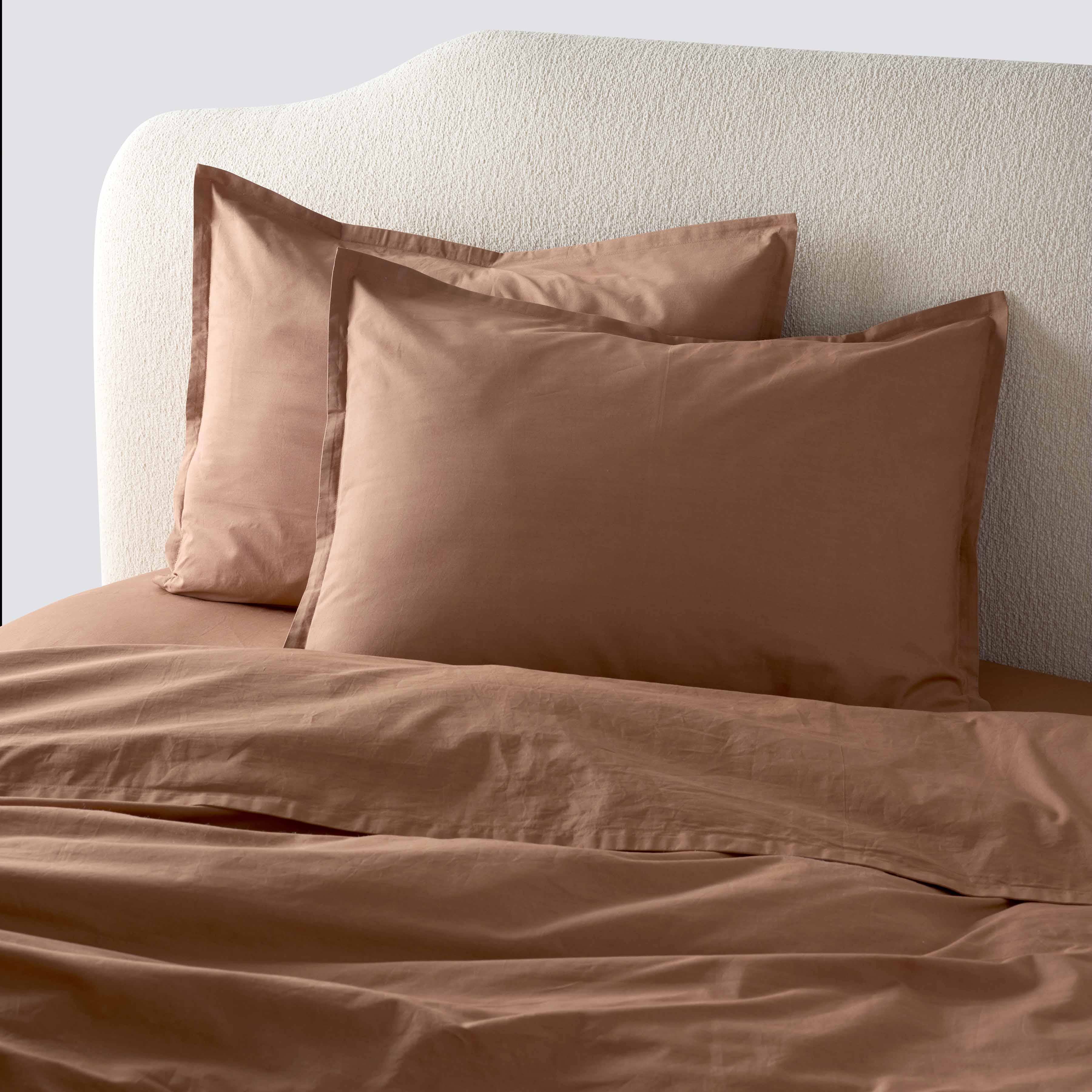 Organic Cotton Percale Duvet Cover in Terracotta - Image 2