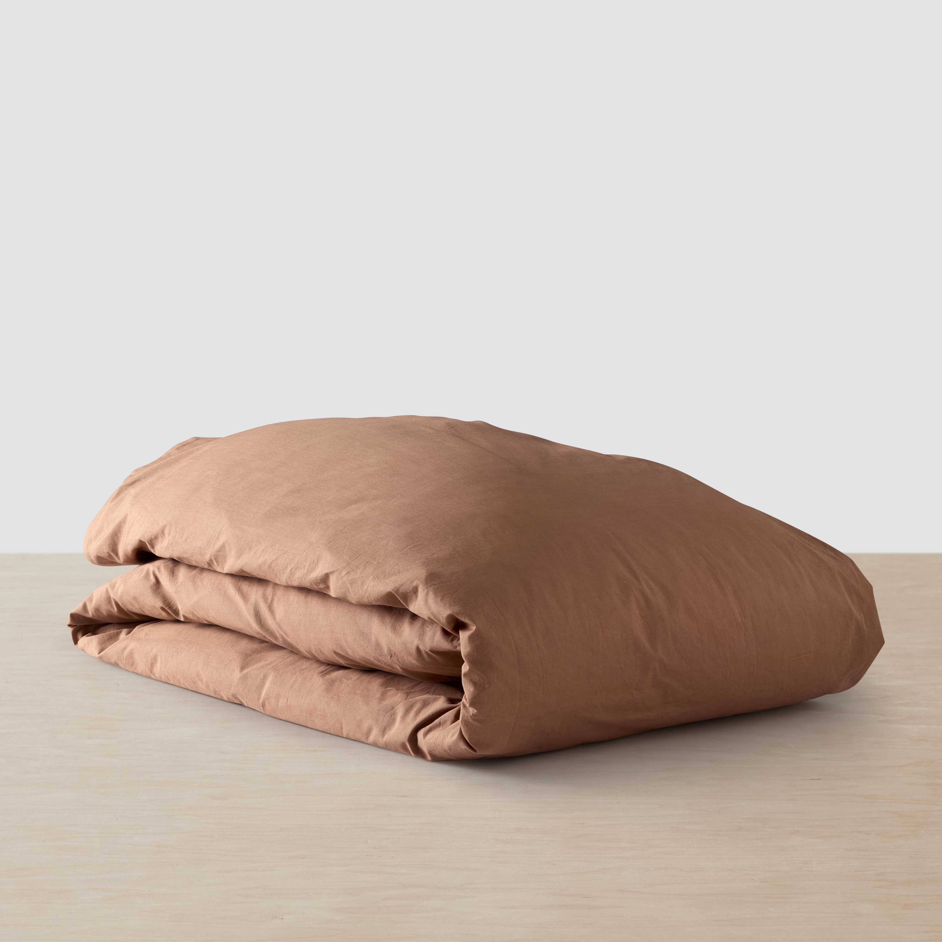Organic Cotton Percale Duvet Cover in Terracotta - Image 54