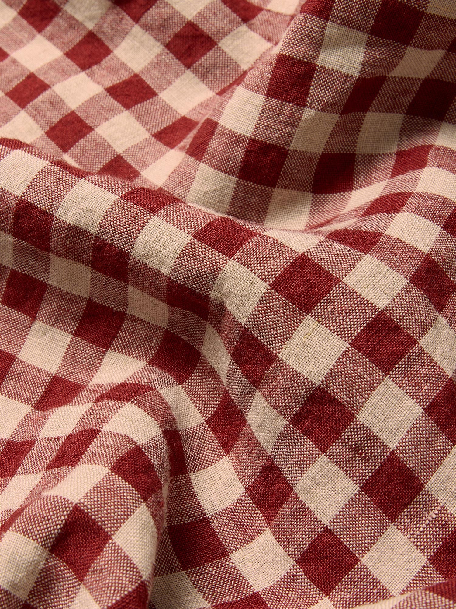 Rhubarb Gingham Linen Blend Duvet Cover Style 2 - Image 4