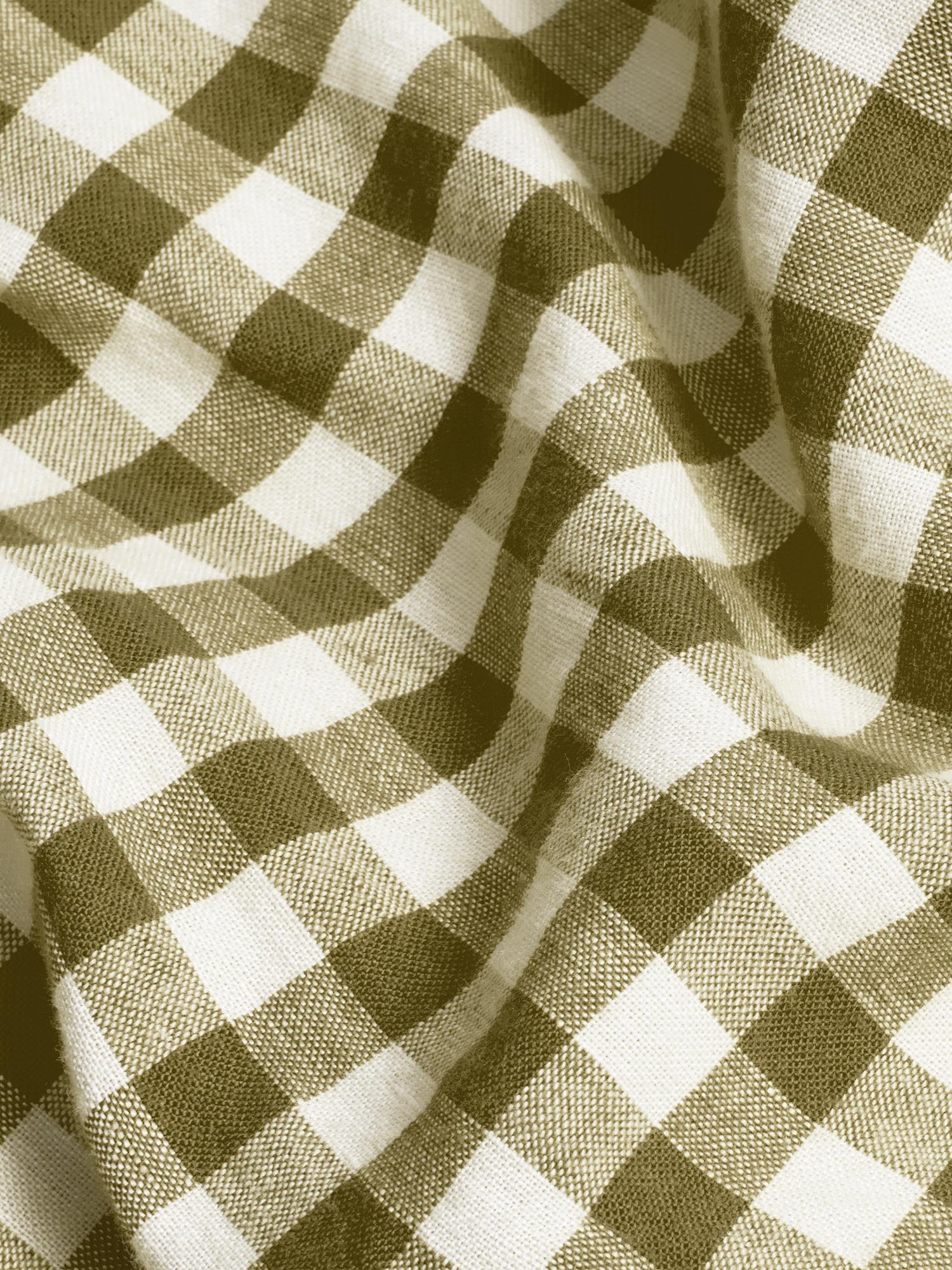 Gingham Linen Blend Flat Sheet Style 2 - Image 3