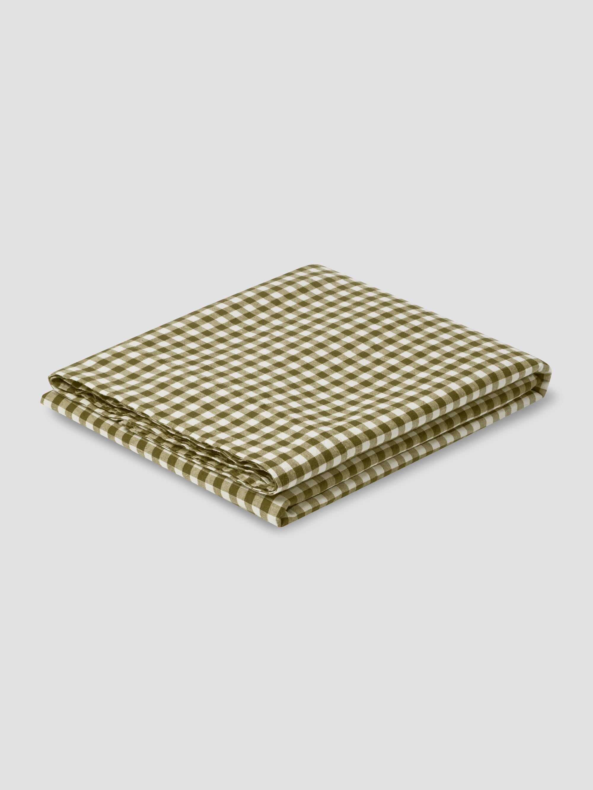 Gingham Linen Blend Flat Sheet Style 2 - Image 2