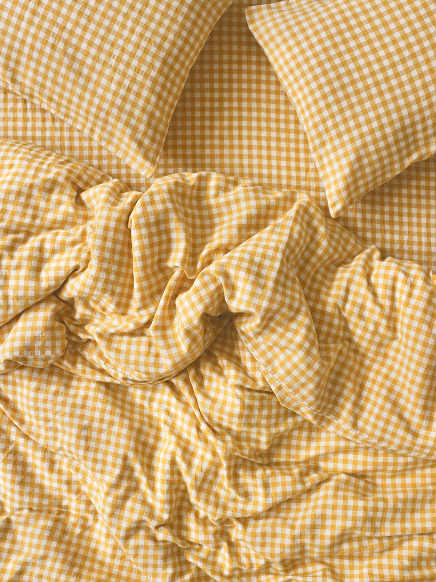 Gingham Linen Blend Duvet Cover Style 3