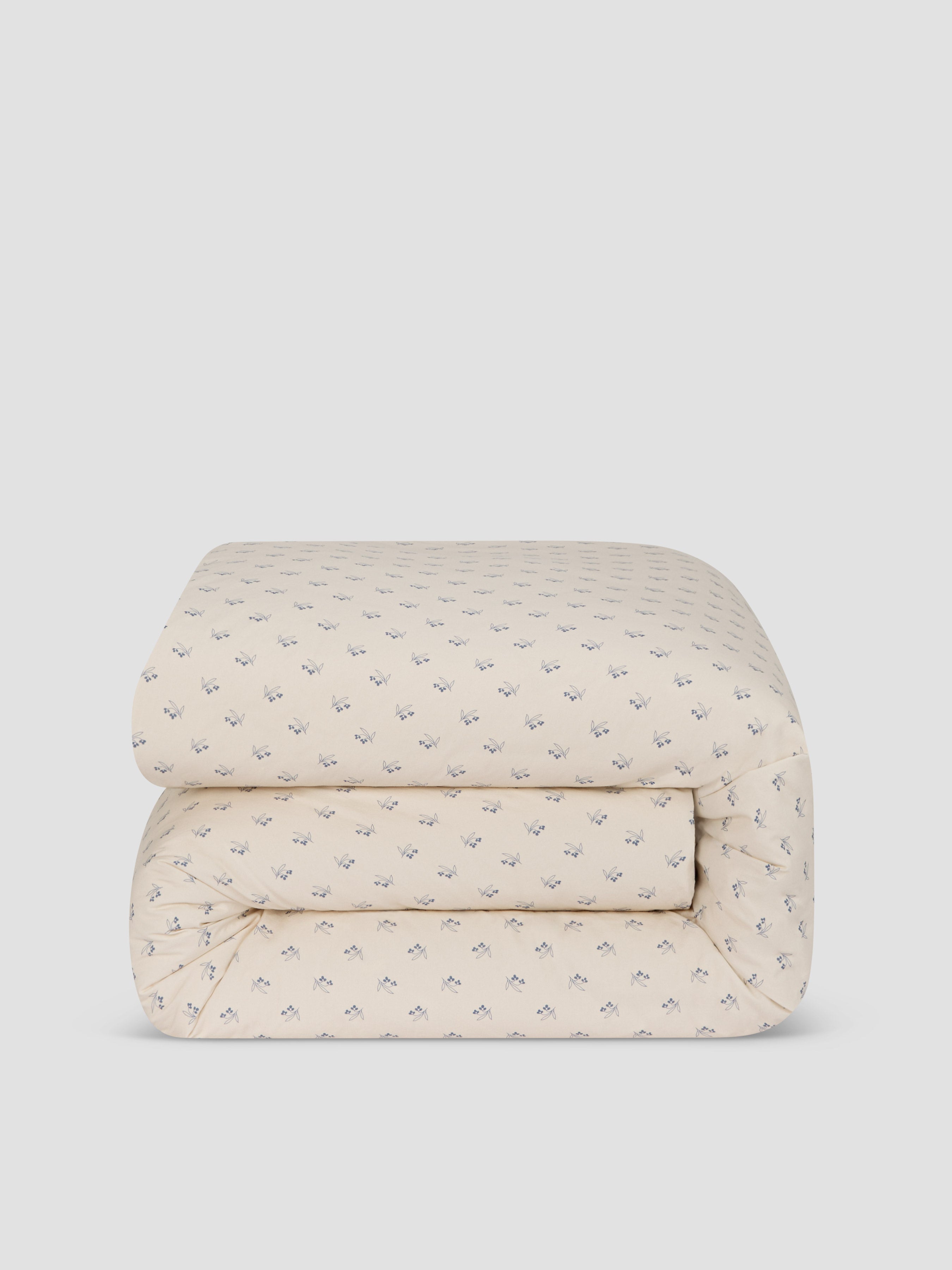Blue Floral Cotton Duvet Cover Style 2 - Image 2