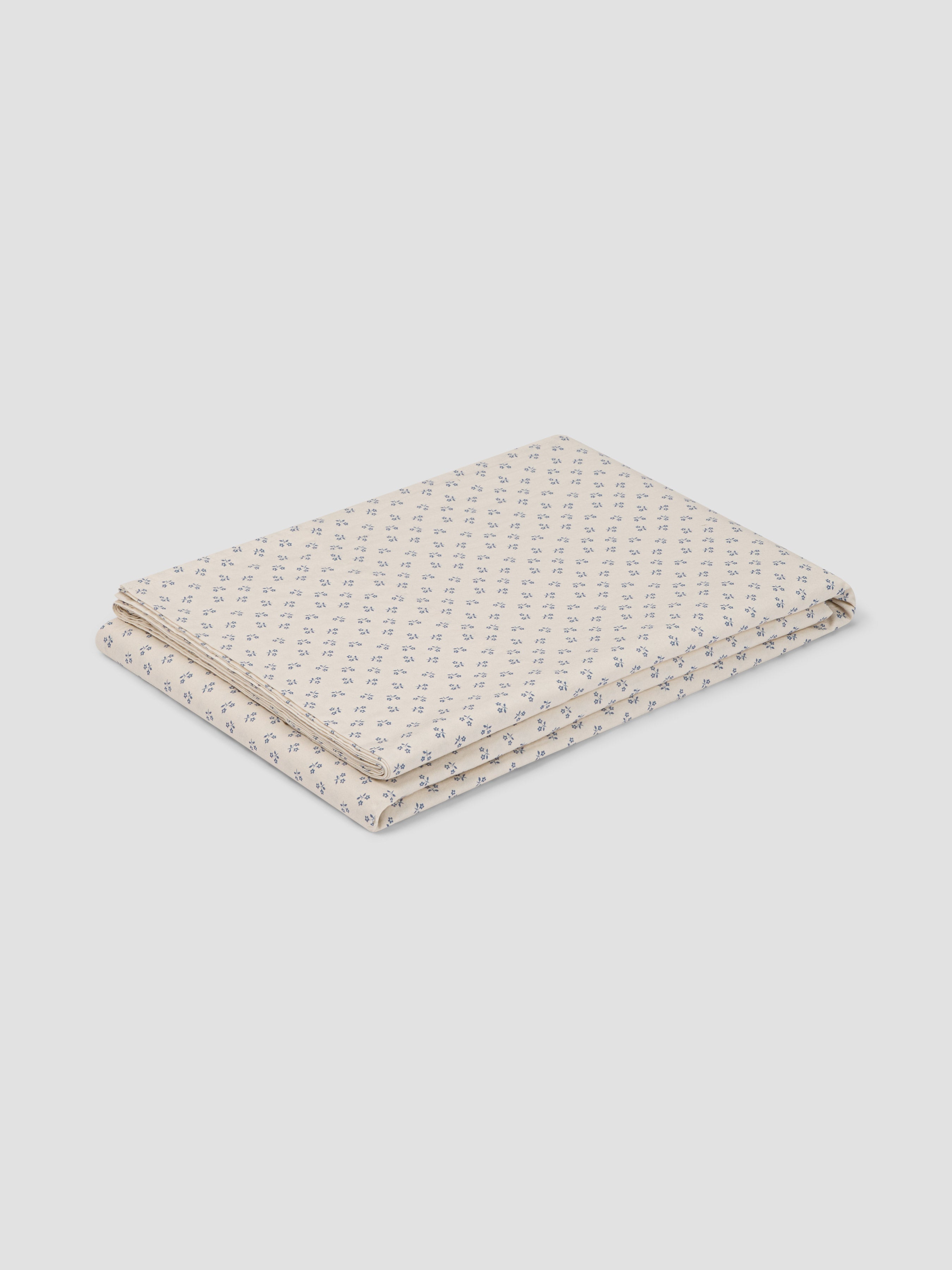 Blue Floral Cotton Flat Sheet Style 2 - Image 2