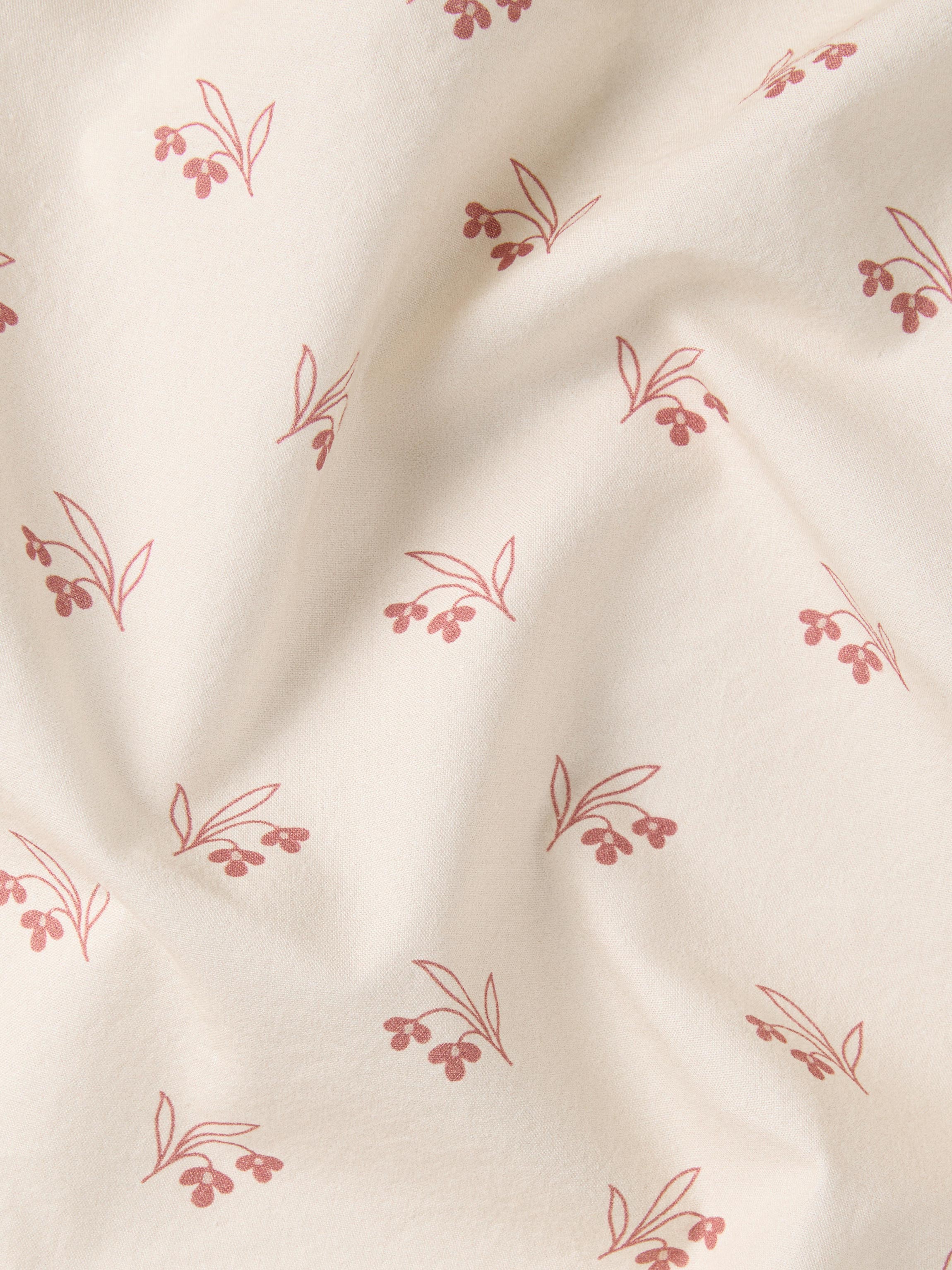 Dusty Pink Floral Cotton Duvet Cover - Image 3