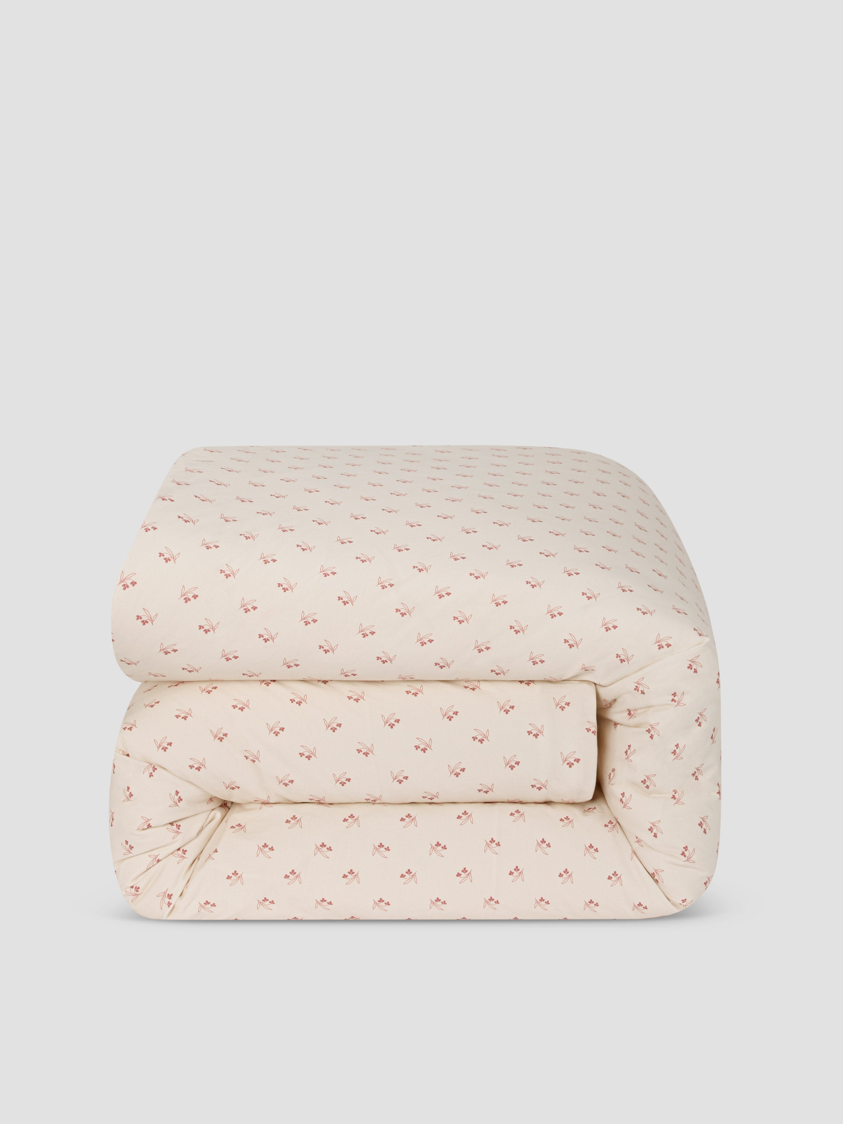 Dusty Pink Floral Cotton Duvet Cover - Image 2