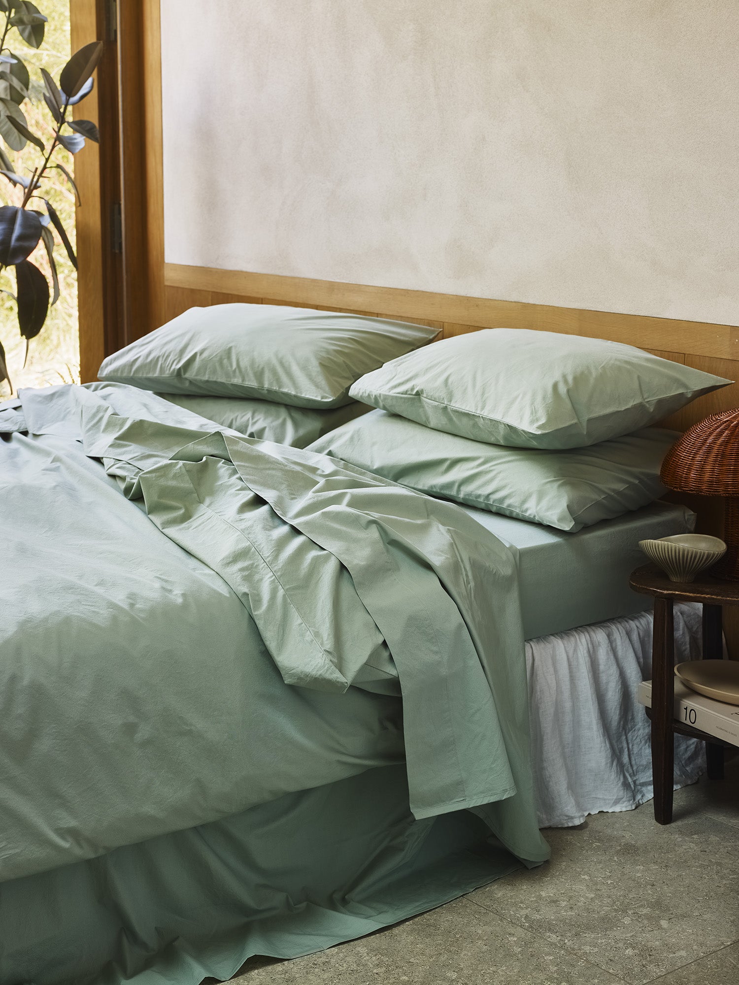 Mellow Green Cotton Duvet Cover Collection - Image 2