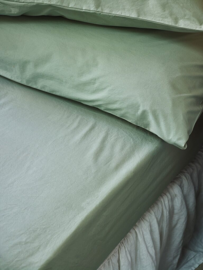 Mellow Green Cotton Fitted Sheet Collection Style 2