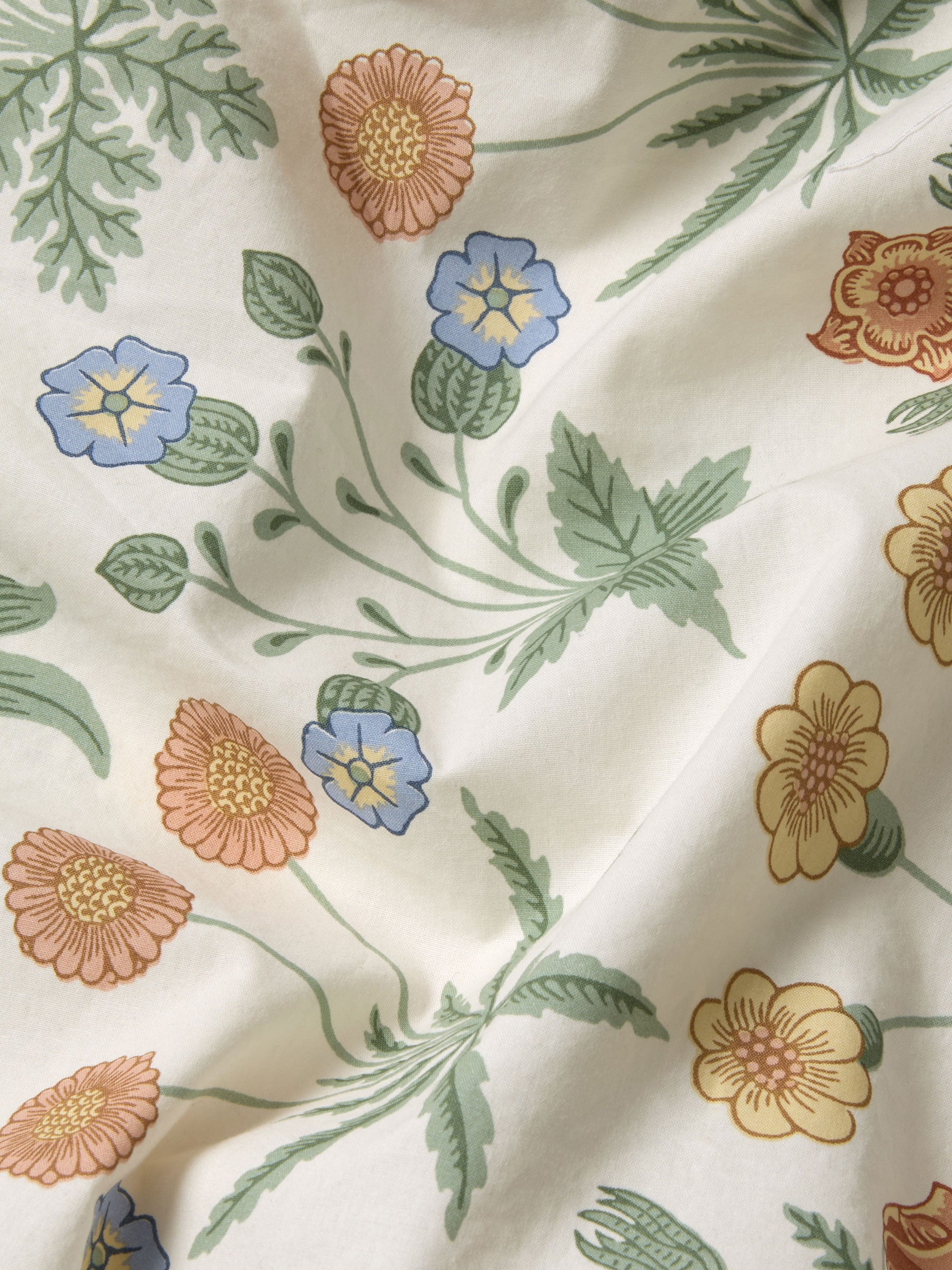 Cream Floral Cotton Duvet Cover - Image 3