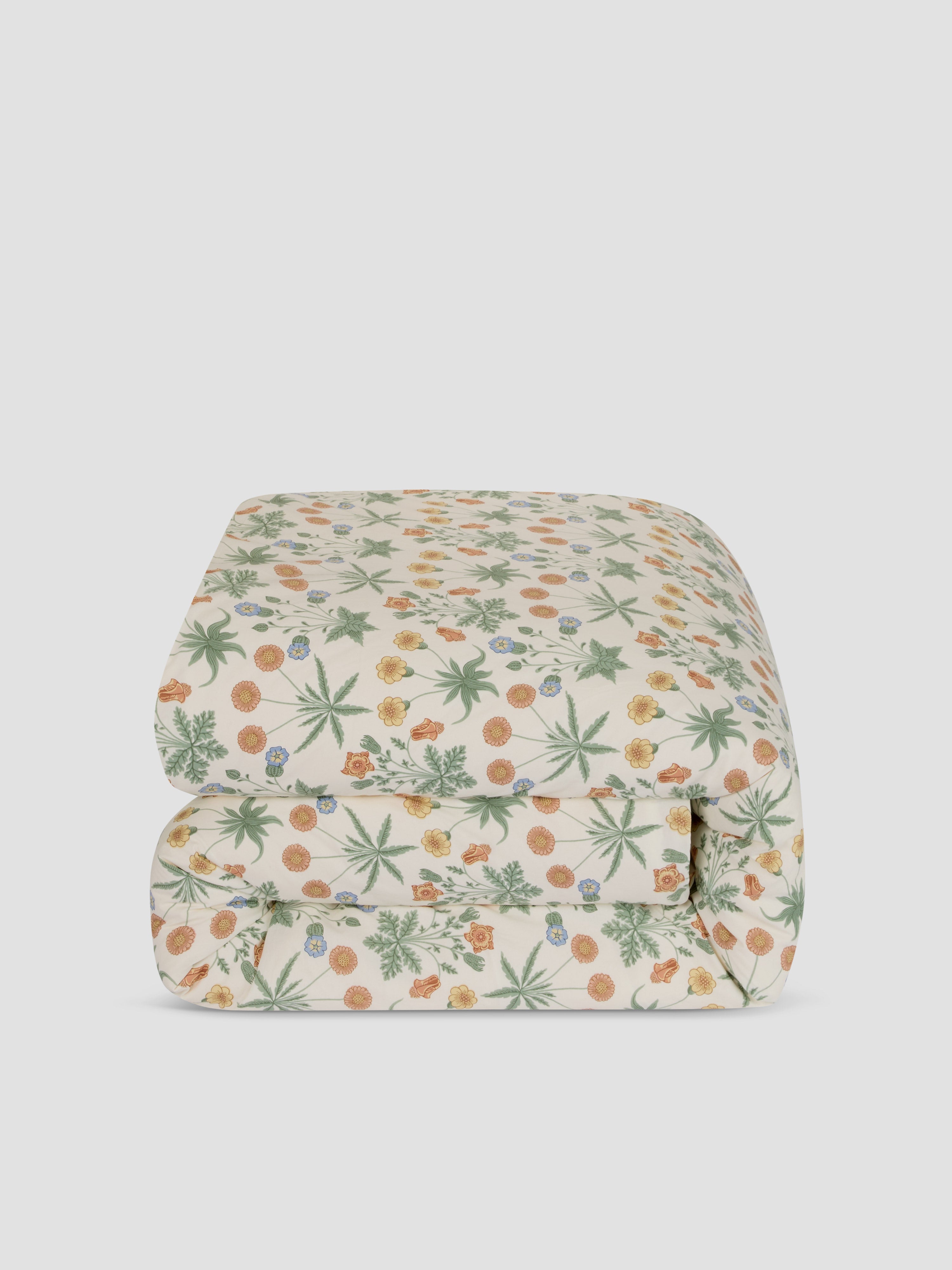 Cream Floral Cotton Duvet Cover - Image 2