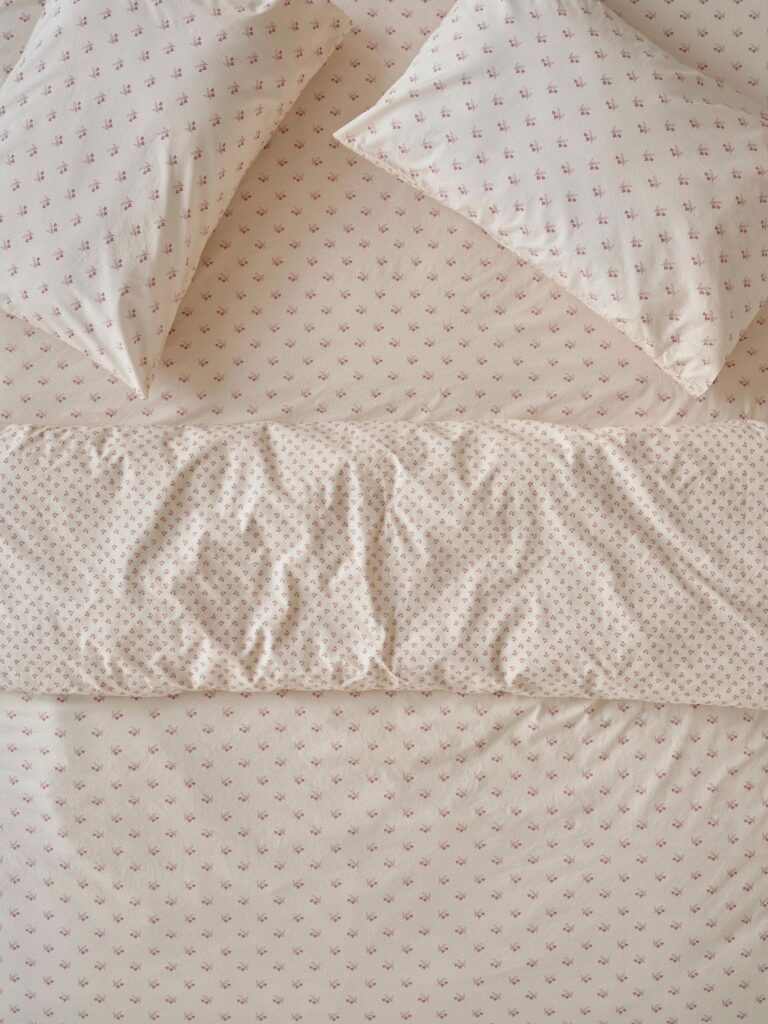 Dusty Pink Floral Cotton Duvet Cover