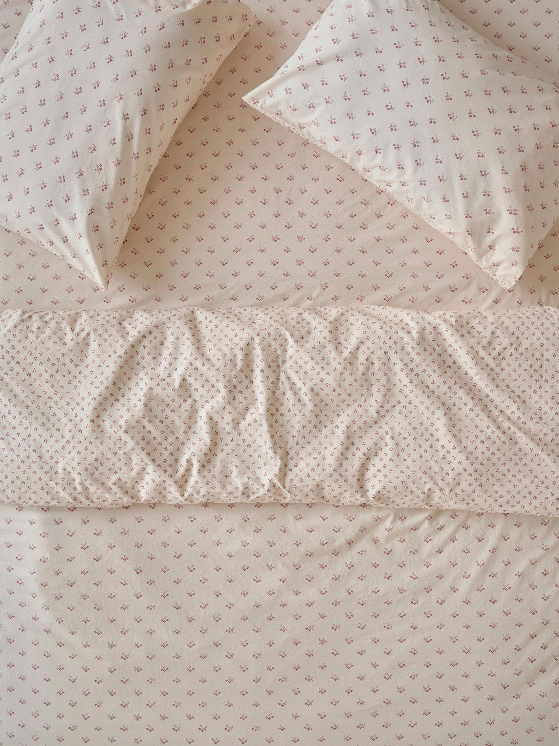 Dusty Pink Floral Cotton Duvet Cover