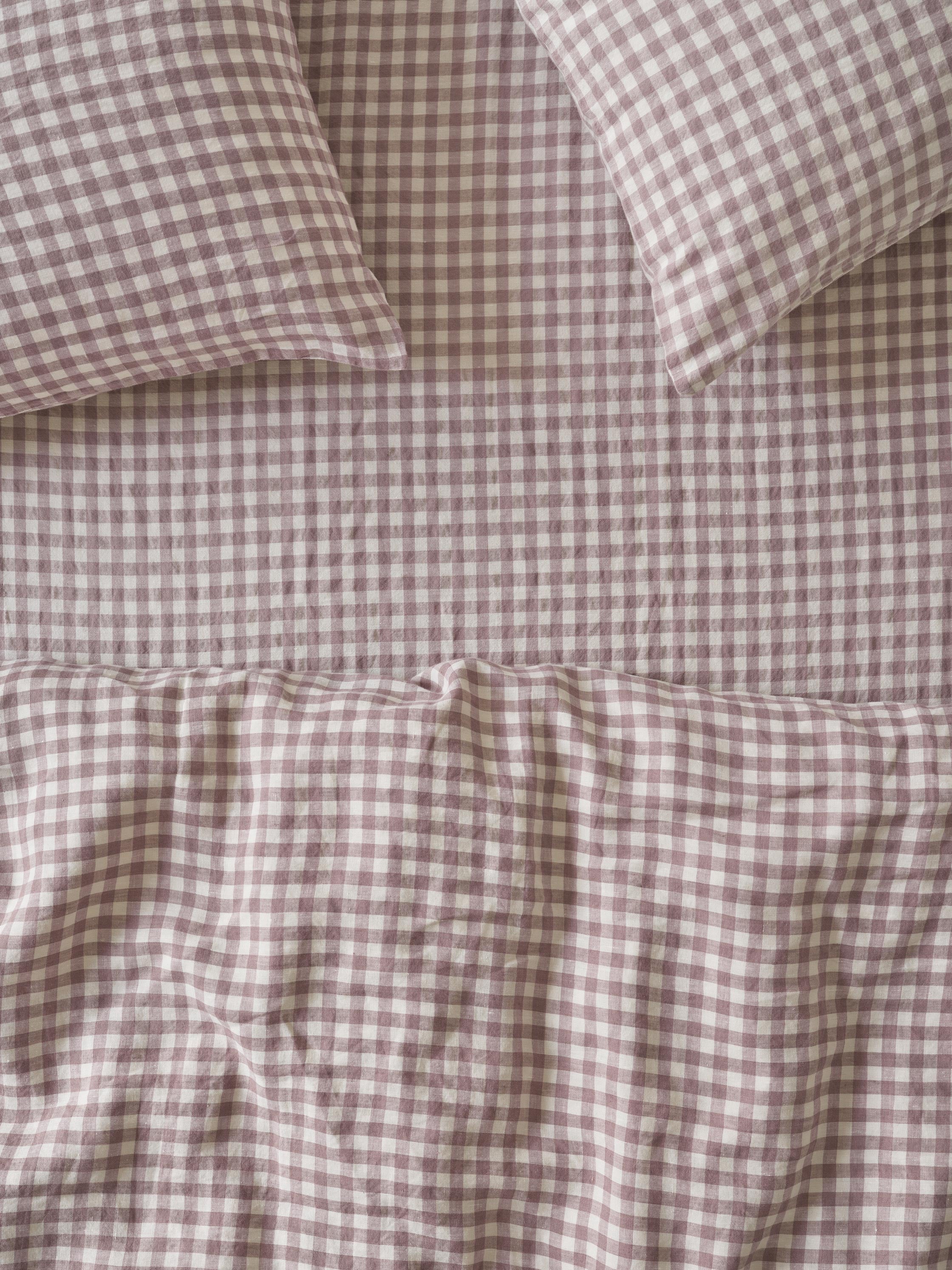 Gingham Linen Blend Fitted Sheet Style 2