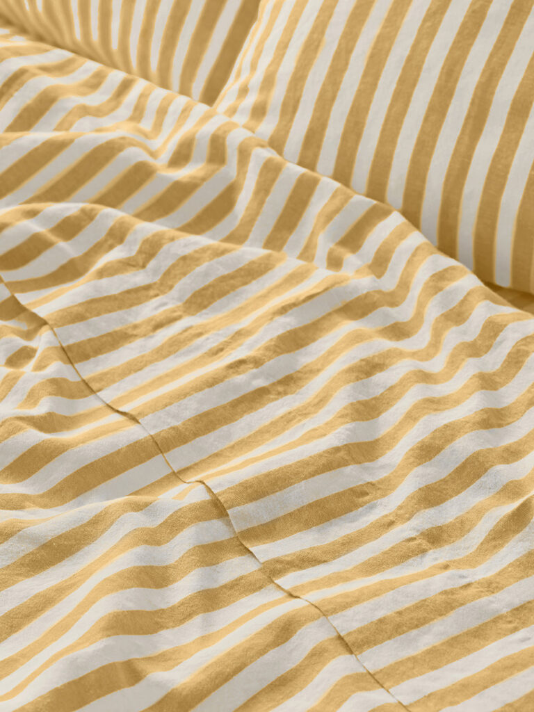 Striped Linen Blend Flat Sheet Style 2