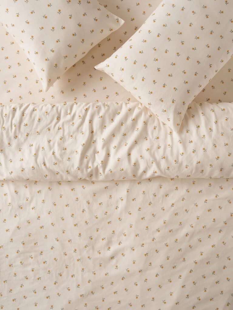 Floral Linen Blend Duvet Cover