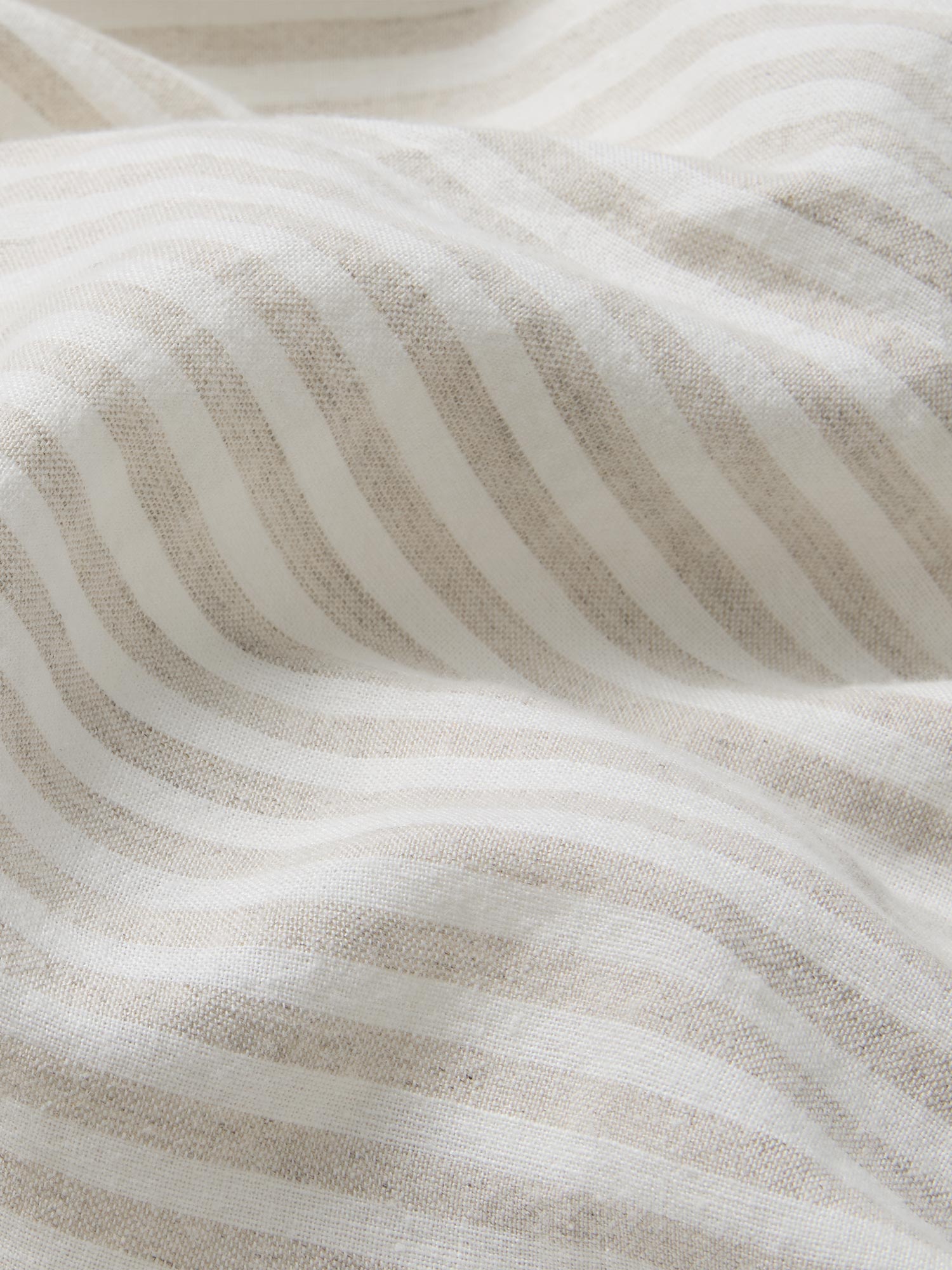 Oatmeal Striped Linen Blend Duvet Cover Style 2 - Image 3