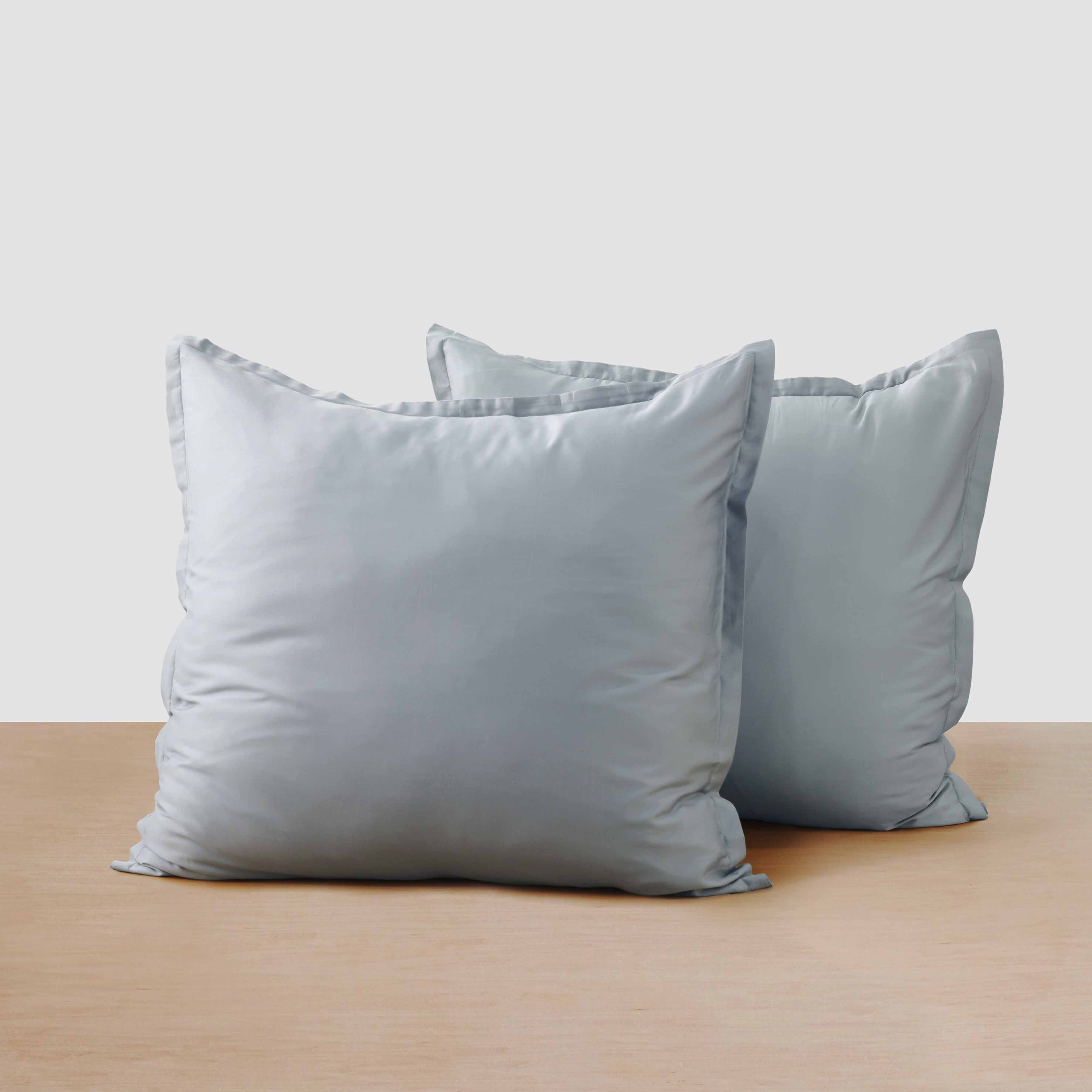 Cotton Sateen Euro Sham Set in White - Image 2