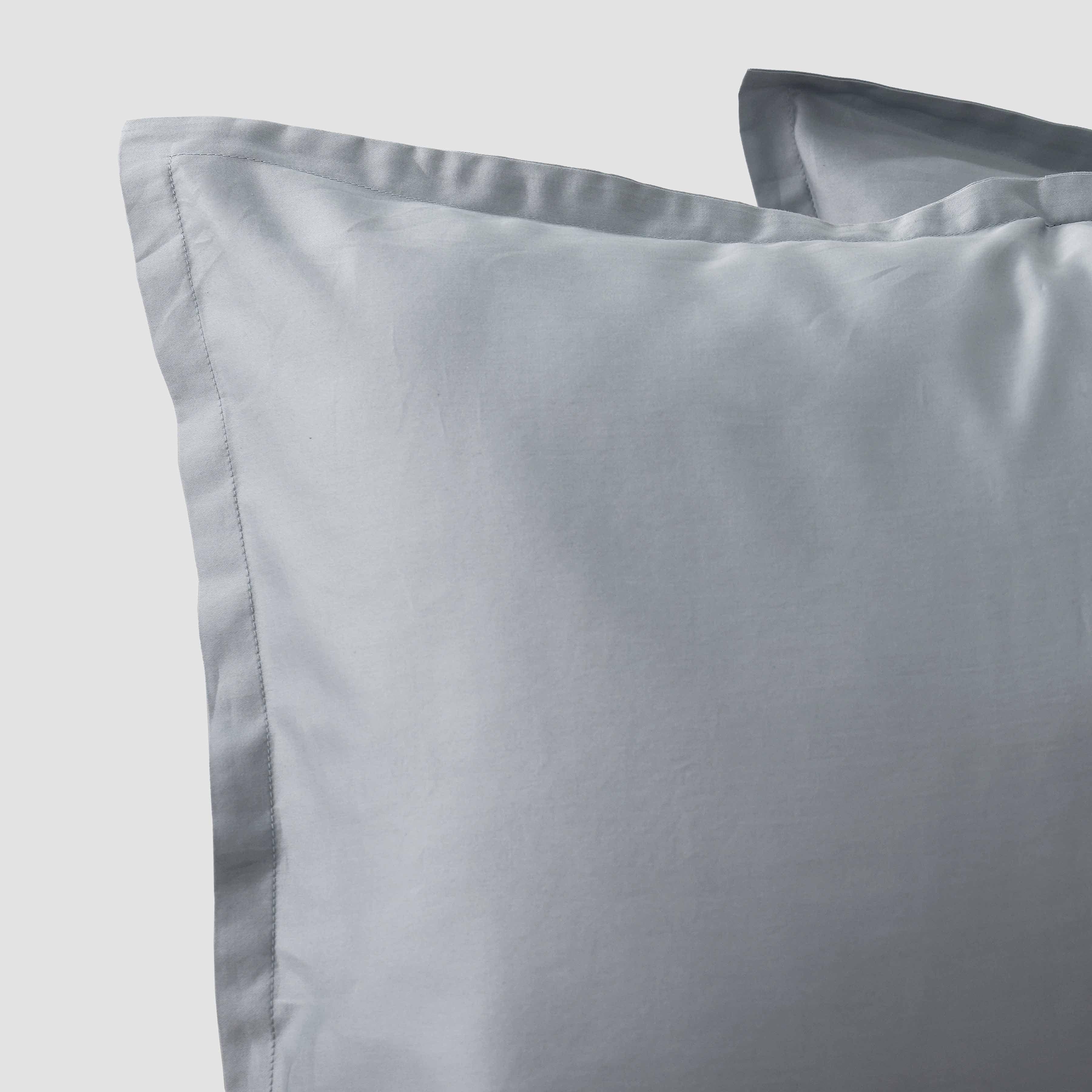 Cotton Sateen Euro Sham Set in White - Image 7