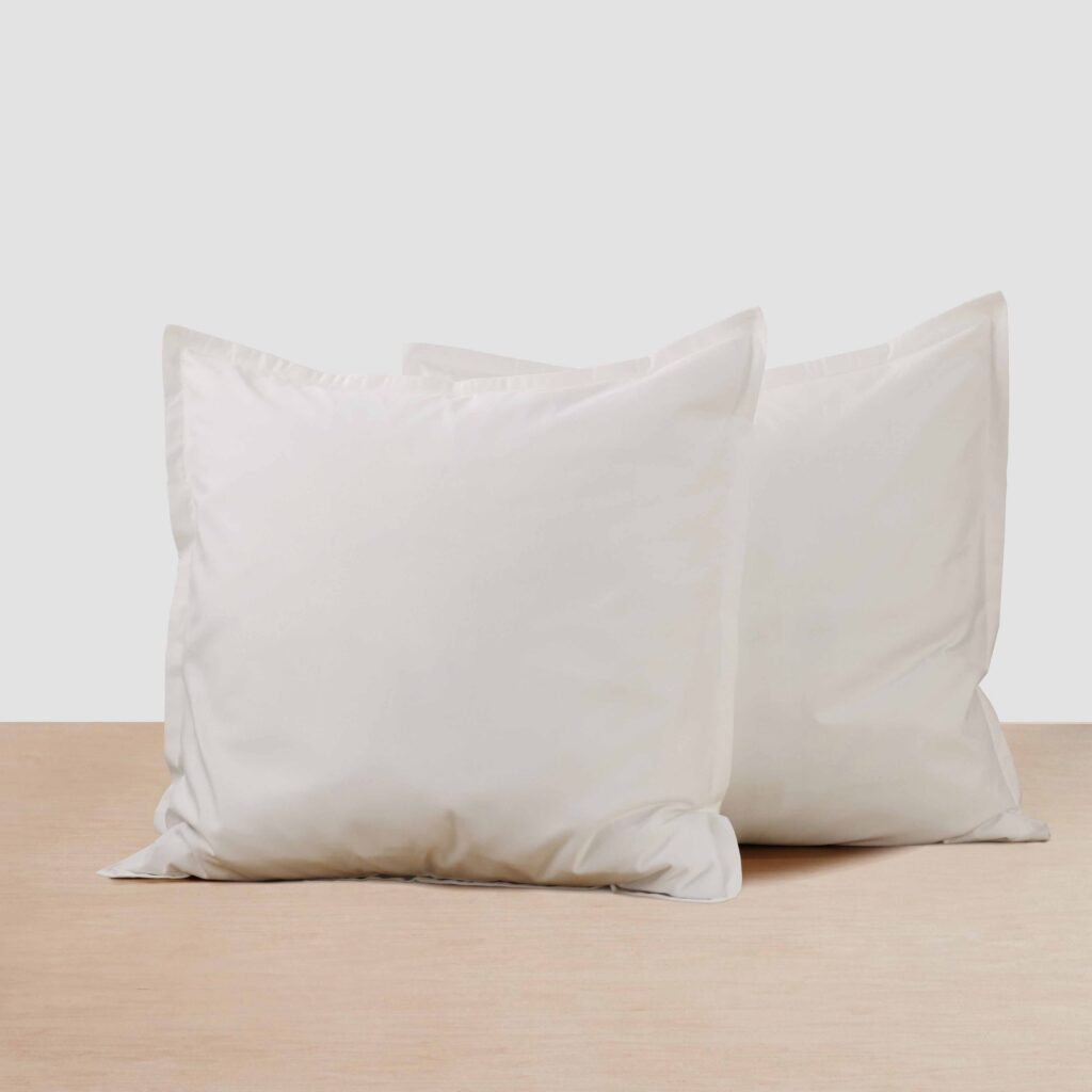 Cotton Sateen Euro Sham Set in White