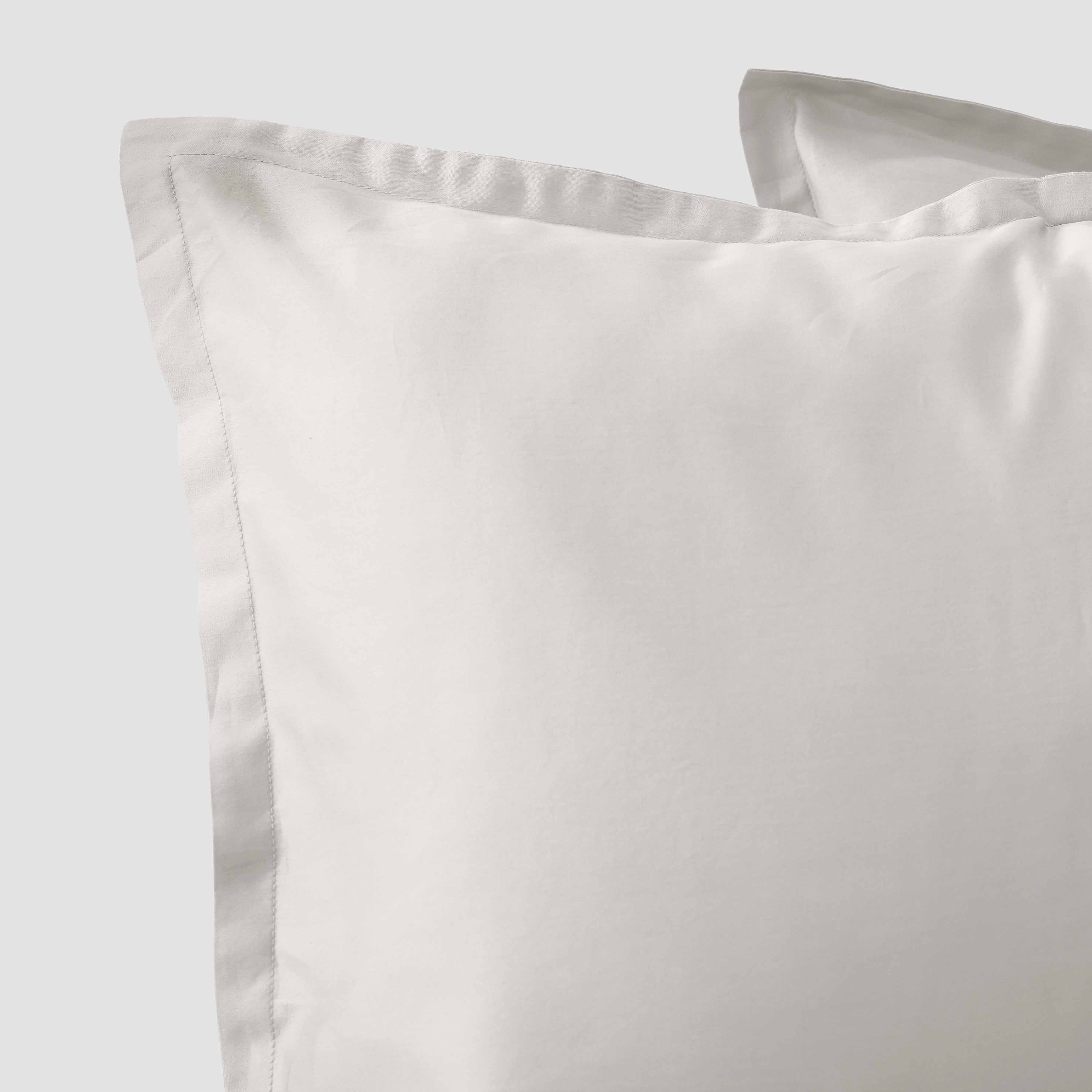 Cotton Sateen Euro Sham Set in White - Image 5