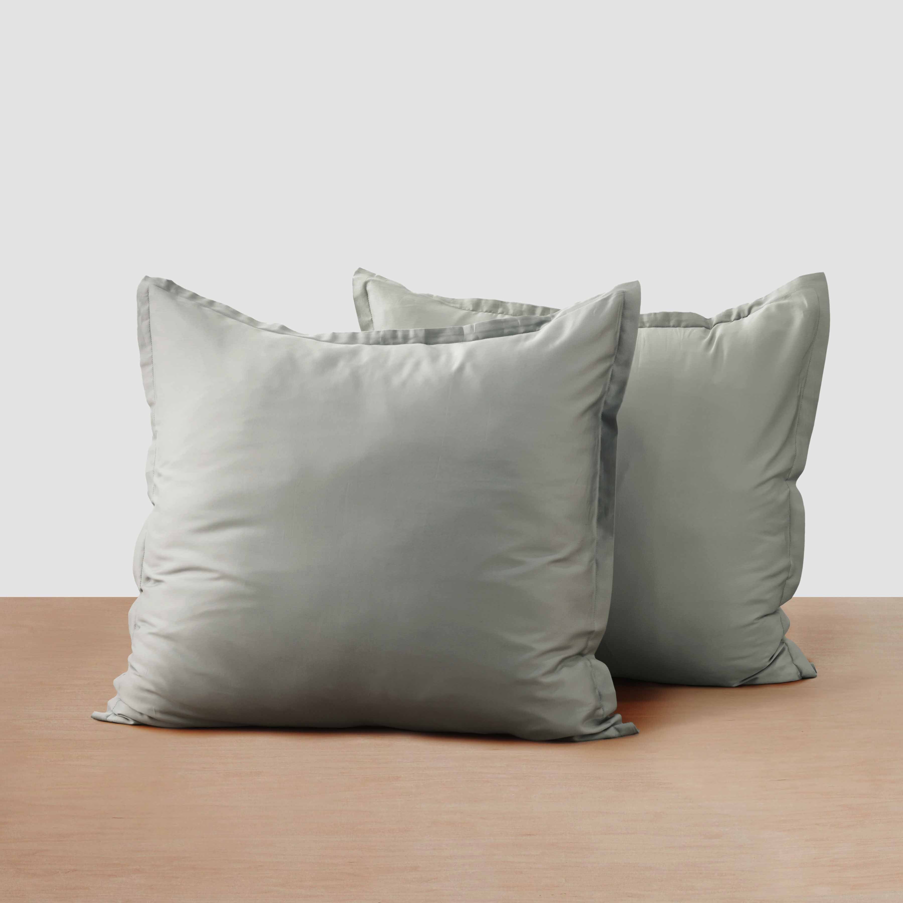 Cotton Sateen Euro Sham Set in White - Image 3