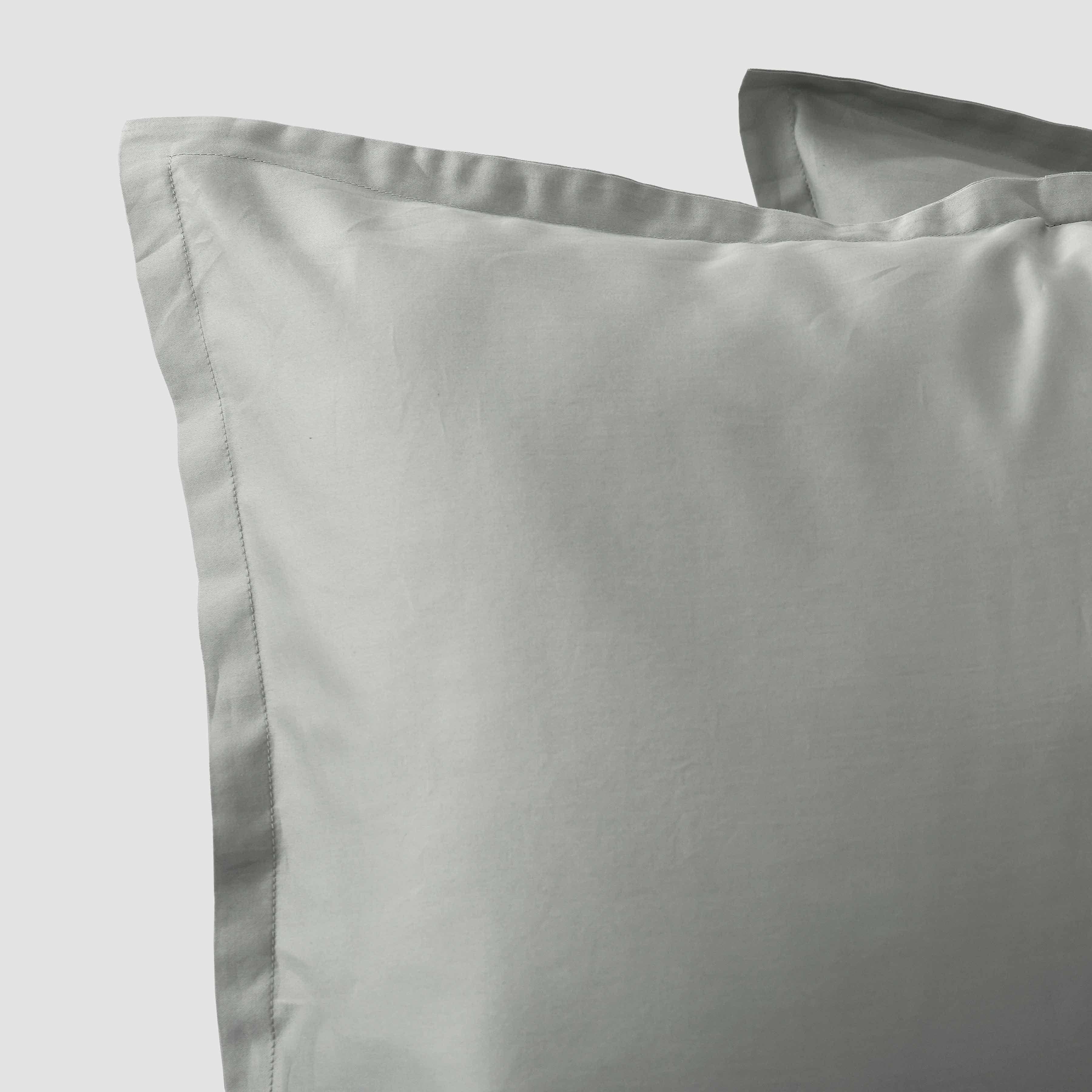 Cotton Sateen Euro Sham Set in White - Image 6