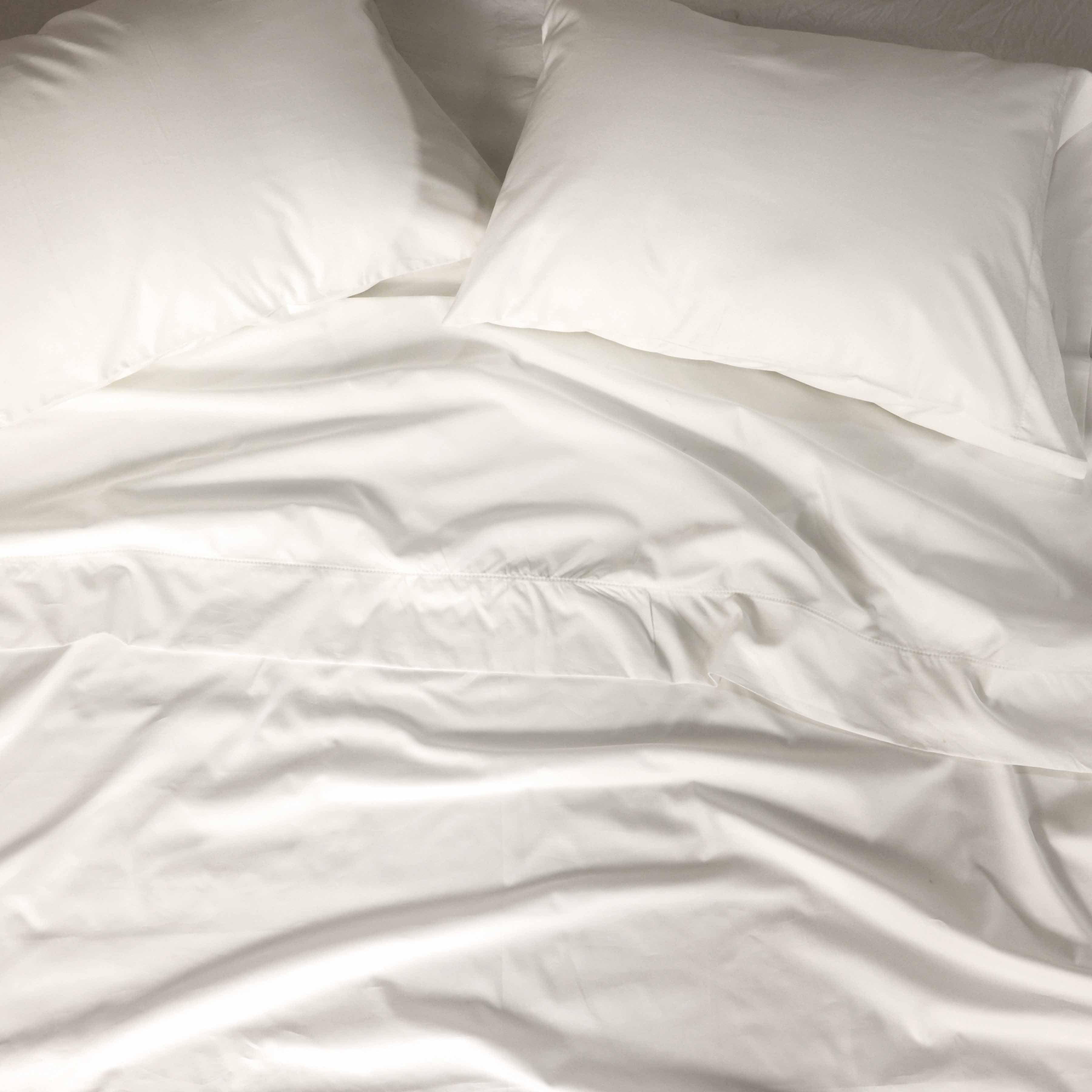 Cotton Sateen Sheet Set in White