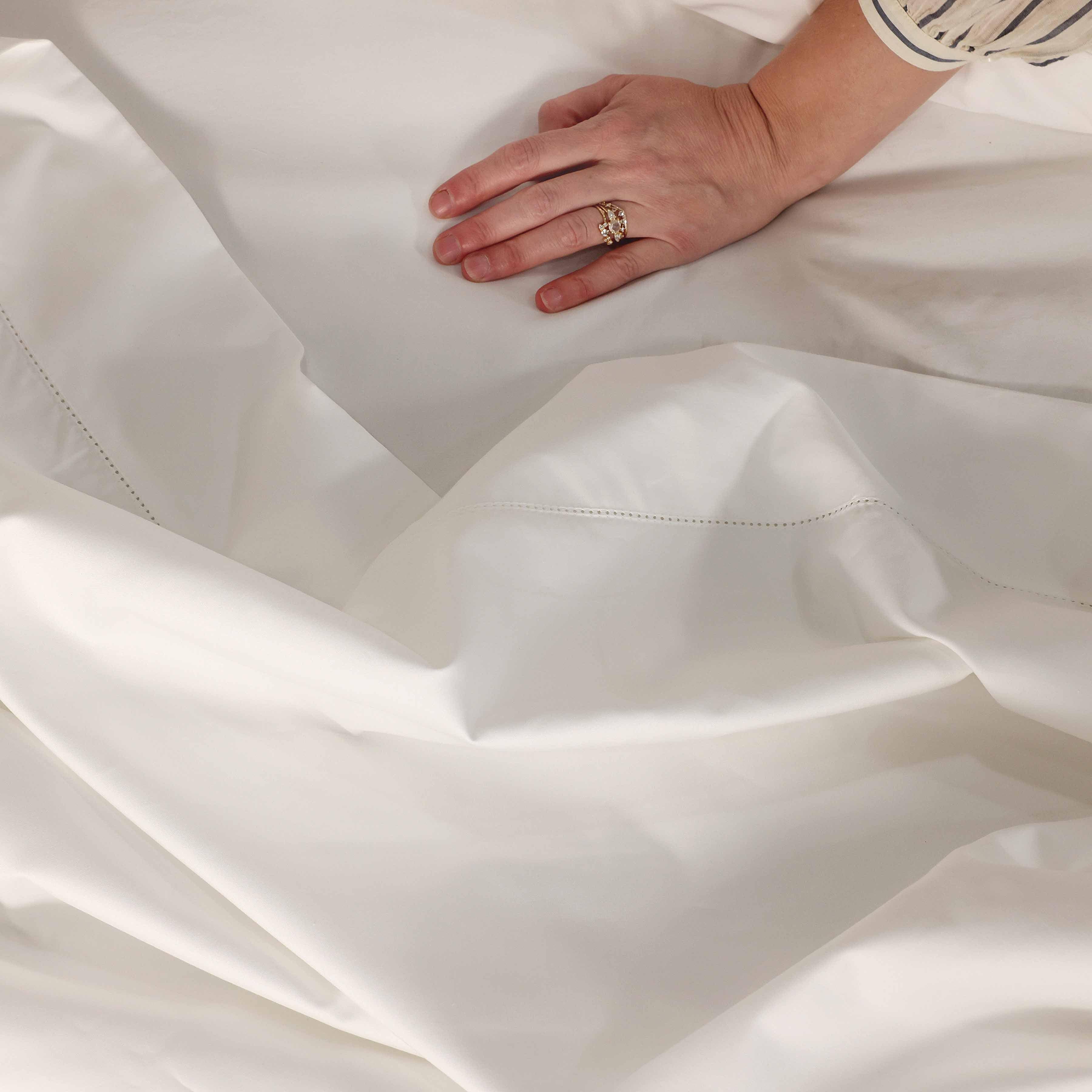 Cotton Sateen Sheet Set in White - Image 7
