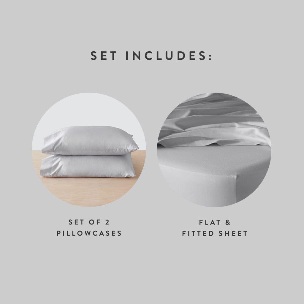 Cotton Sheet Set in Grey - Image 4