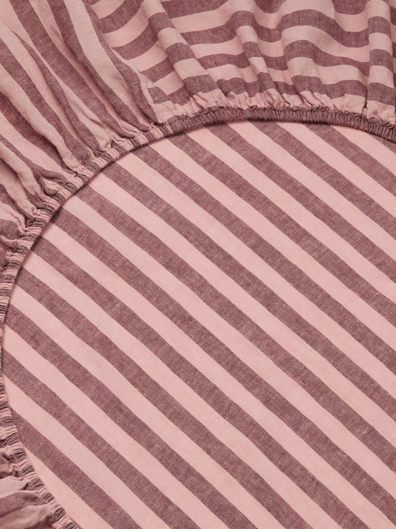 Rhubarb Striped Linen Blend Fitted Sheet - Image 2