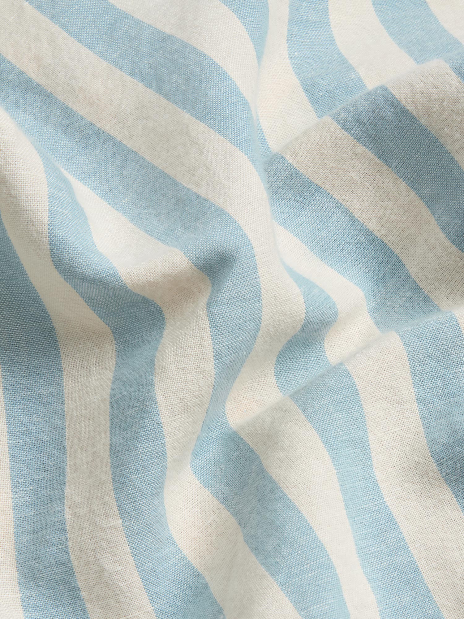Blue Striped Linen Blend Duvet Cover - Image 4