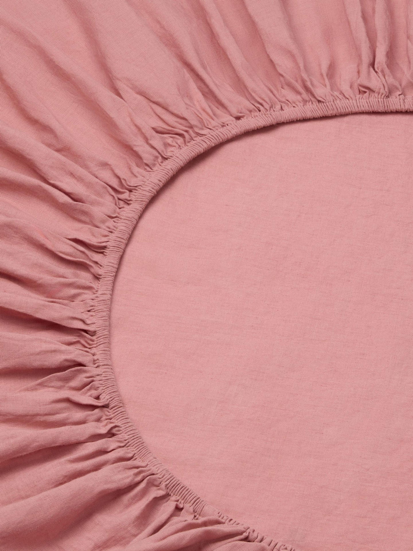 Dusty Pink Plain Linen Blend Fitted Sheet - Image 2