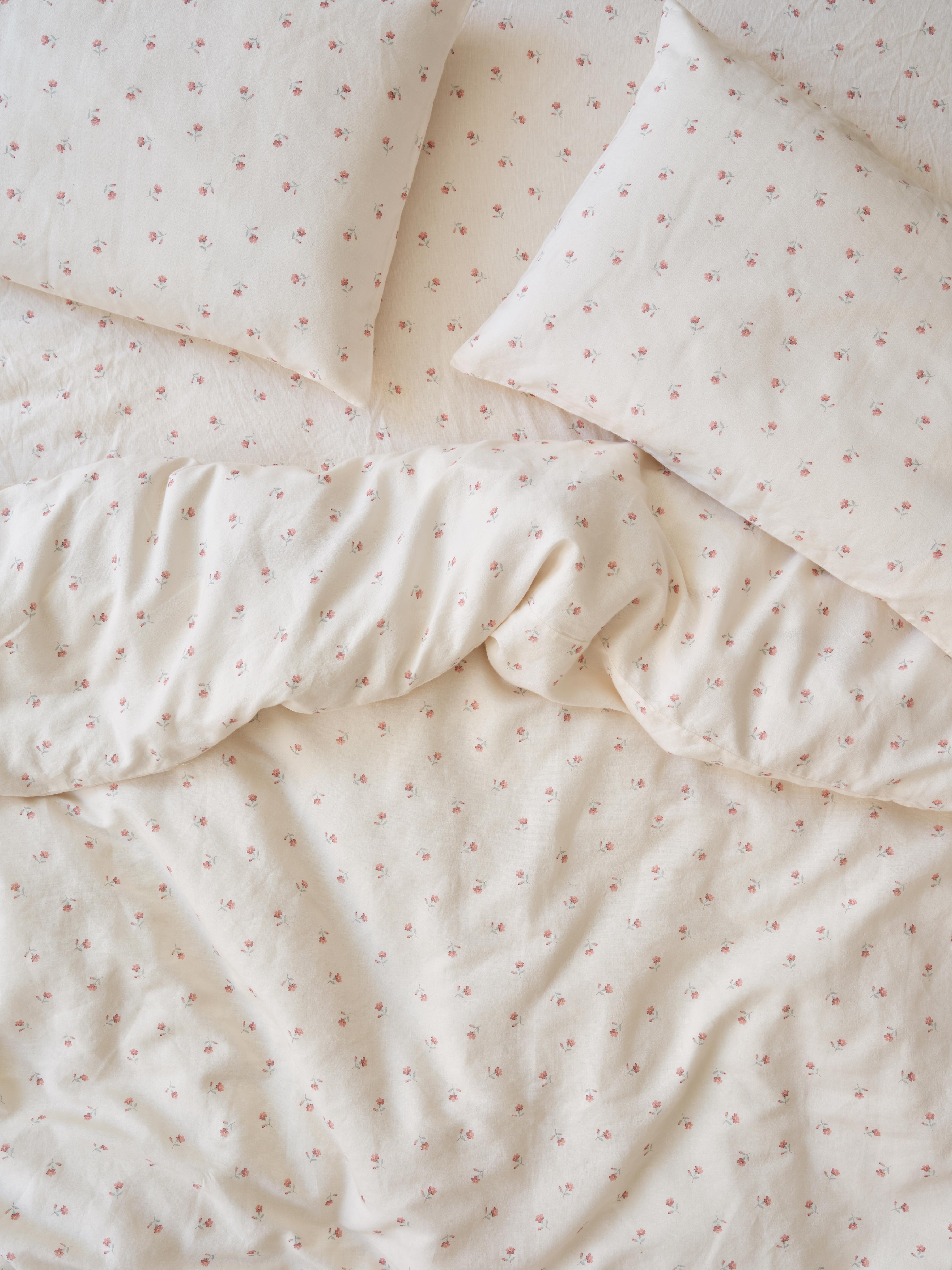 Pearl Floral Linen Blend Duvet Cover