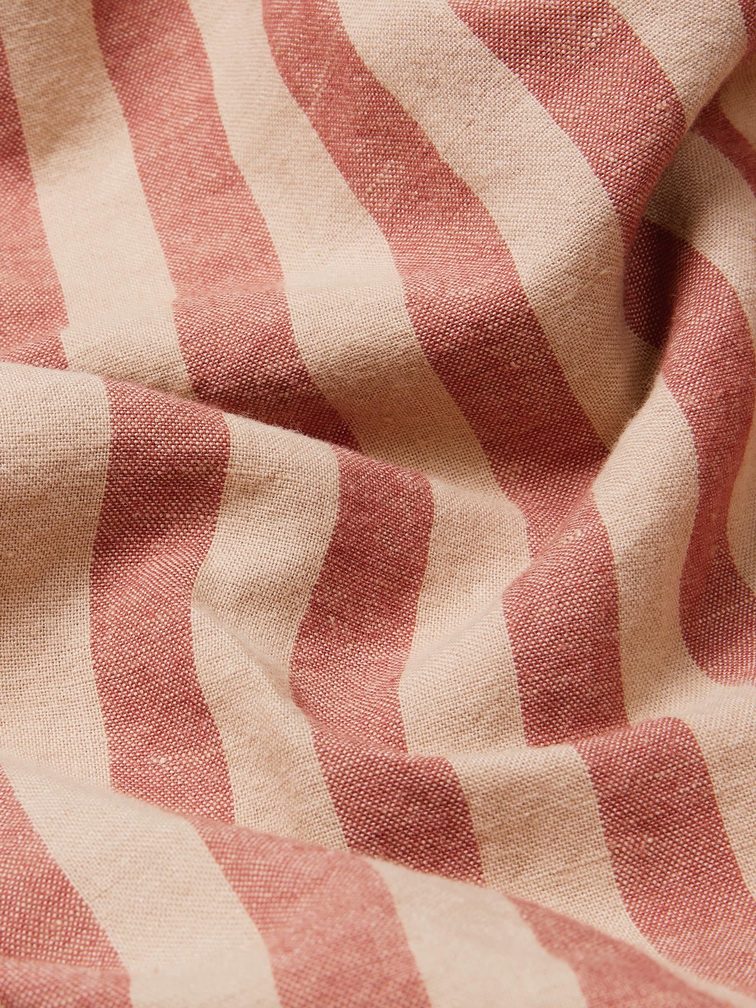Sandstone Red Striped Linen Blend Flat Sheet - Image 3