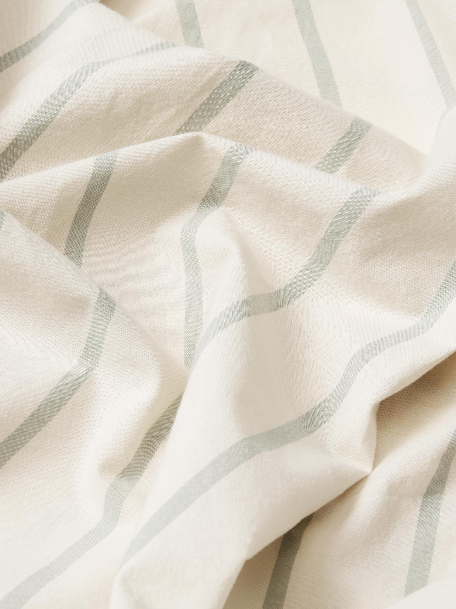 Mellow Green Striped Cotton Flat Sheet - Image 3