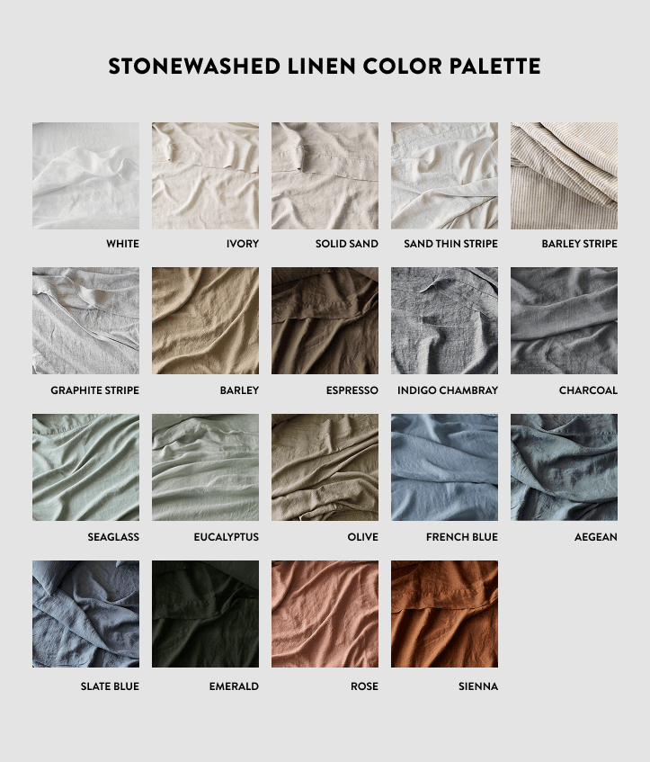 Stonewashed Linen Bedding Bundle in Green - Image 152