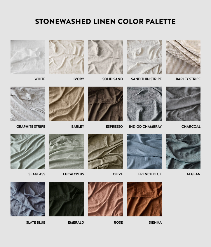 Stonewashed Linen Bedding Bundle in Green - Image 144