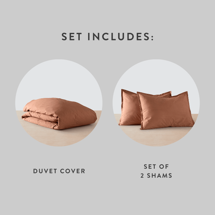 Organic Cotton Percale Duvet Cover in Terracotta - Image 61