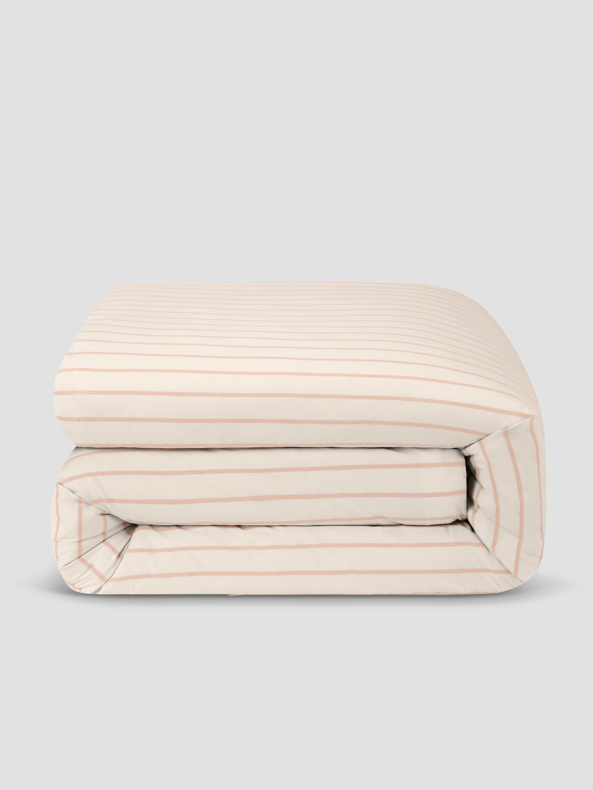 Pink Striped Cotton Duvet Cover - Image 3