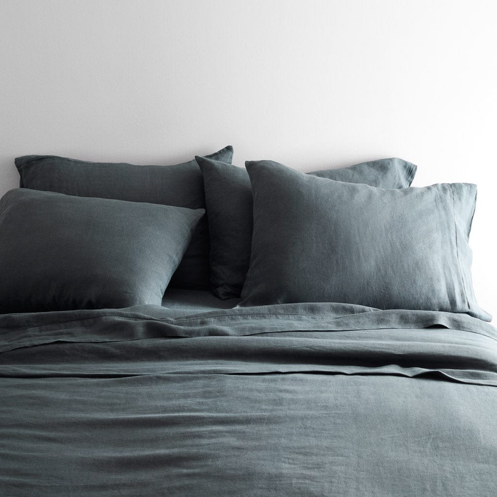 Stonewashed Linen Bedding Bundle in Green - Image 89